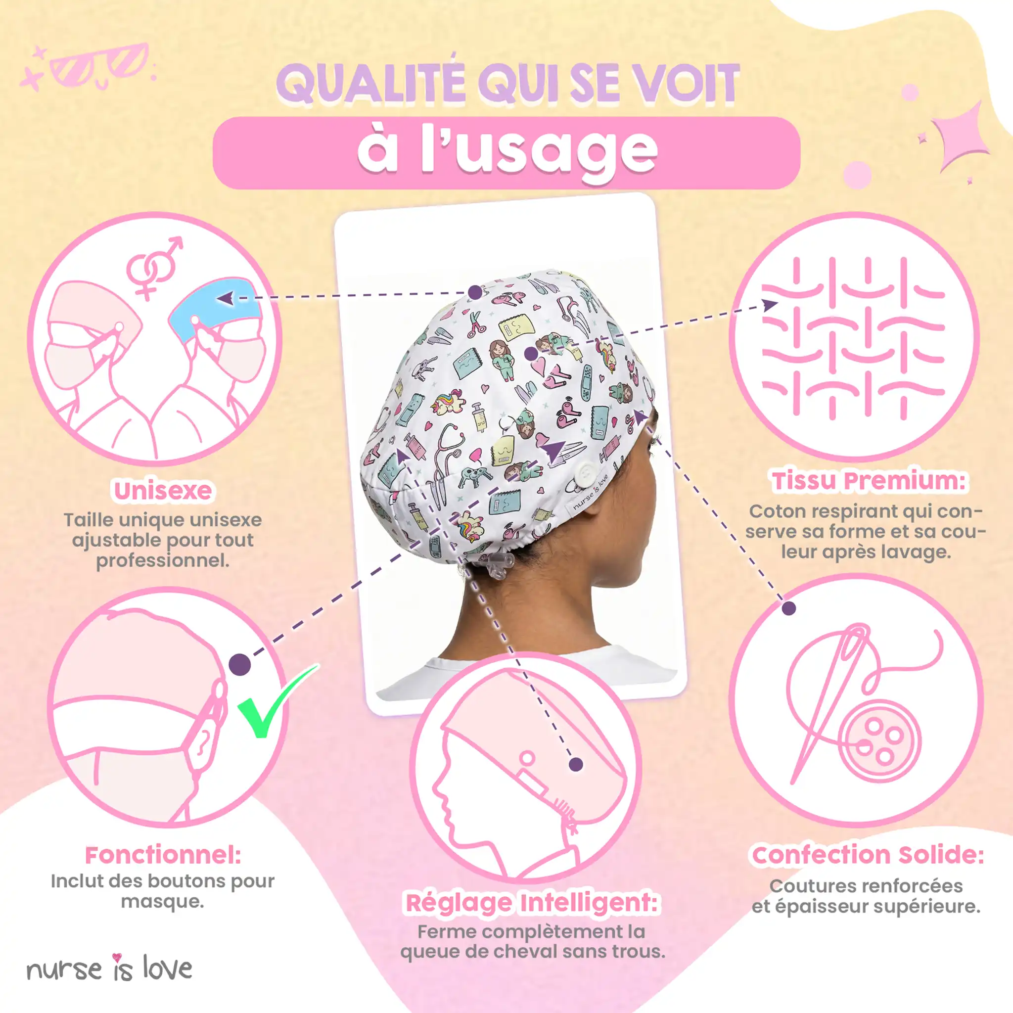 Calot licornes pour infirmières