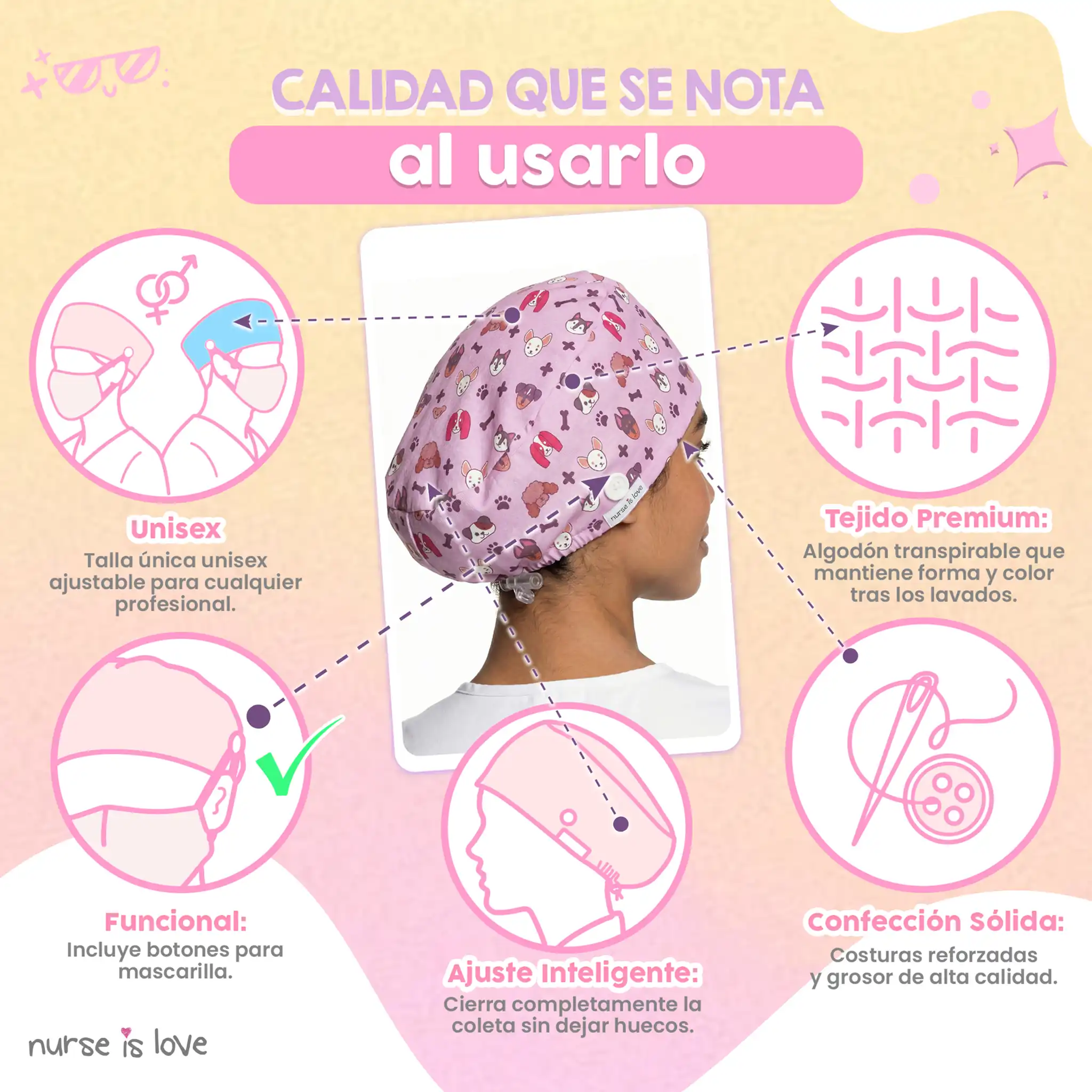 Gorro Animais para Enfermeiras 