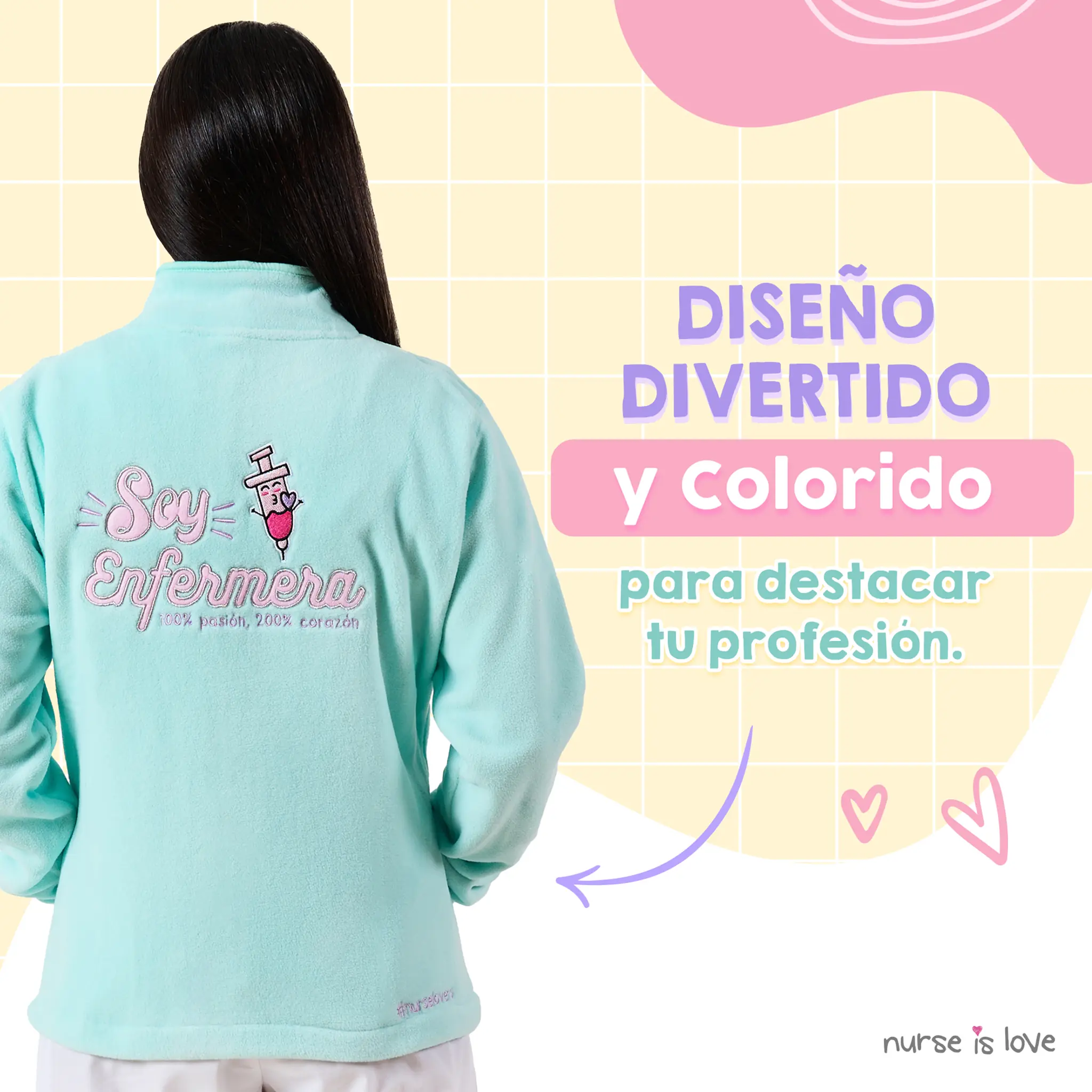 Chaqueta Polar Aqua para Enfermeras