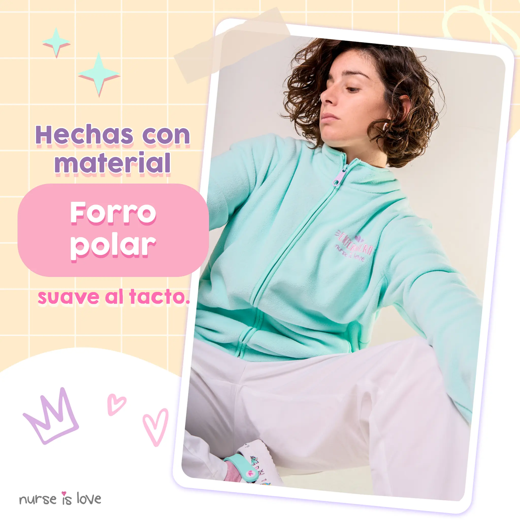 Chaqueta Polar Aqua para Enfermeras