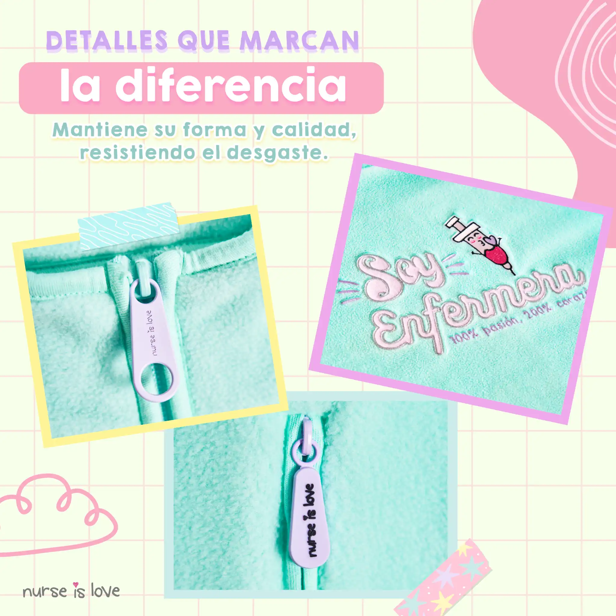 Chaqueta Polar Aqua para Enfermeras