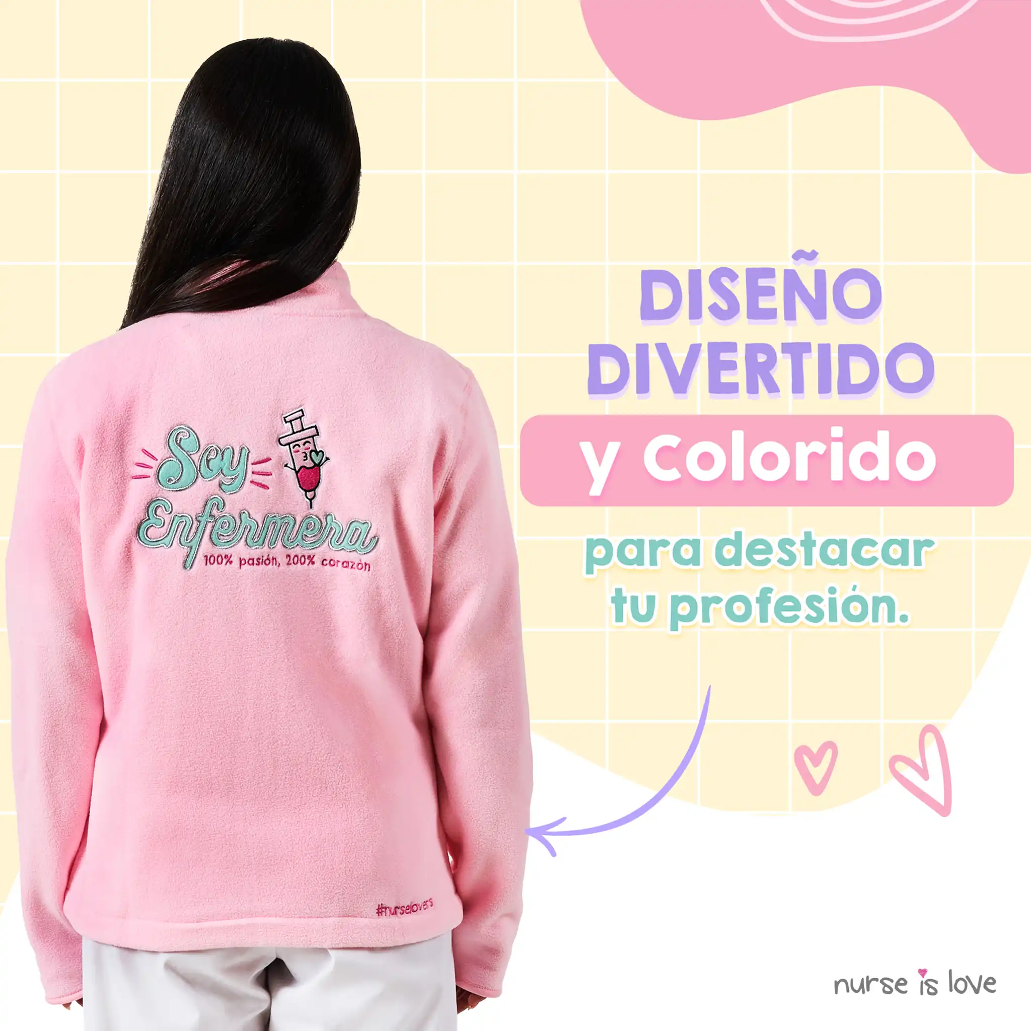 Chaqueta Polar Rosa para Enfermera