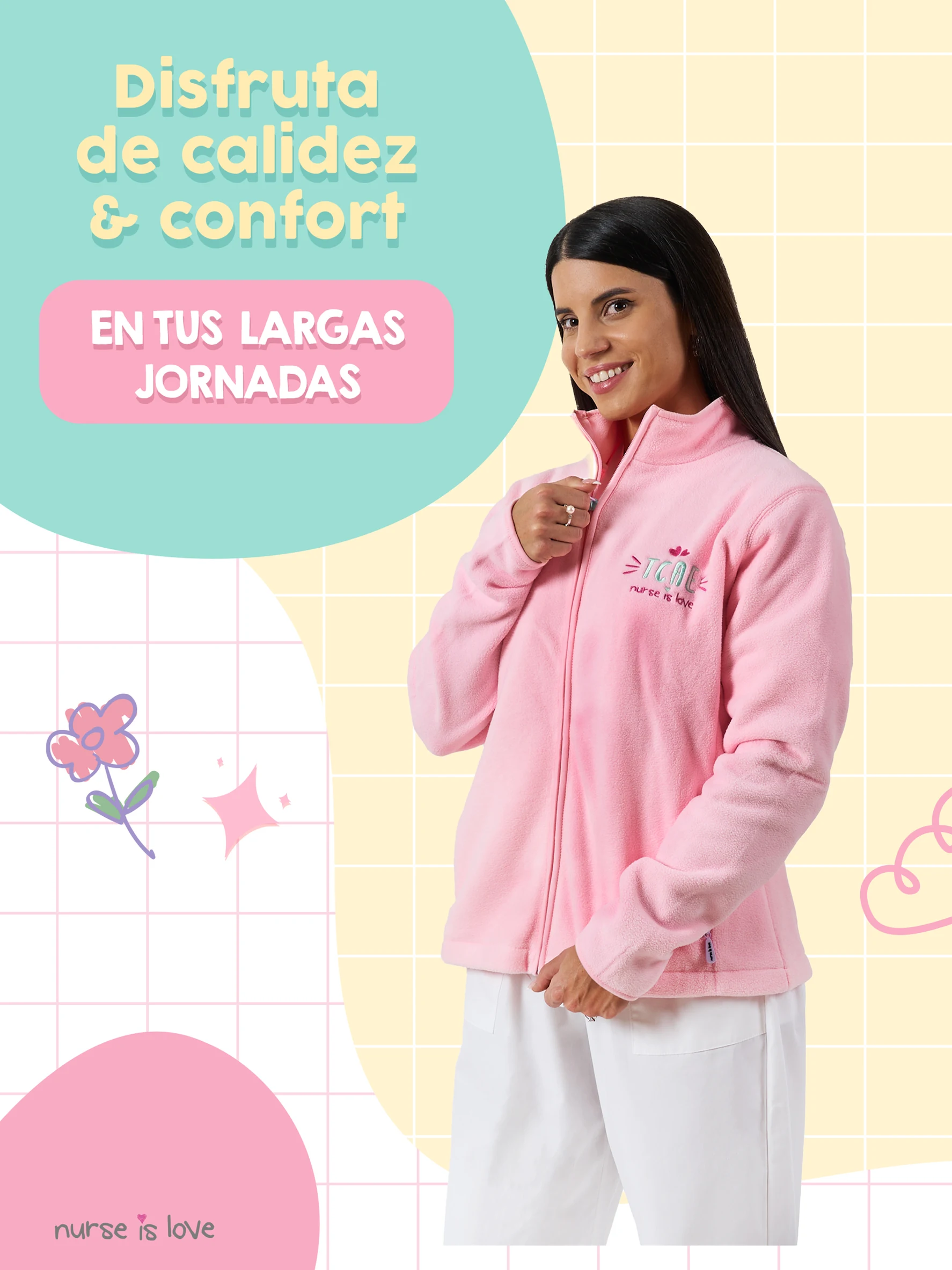 Chaqueta Polar Rosa TCAE