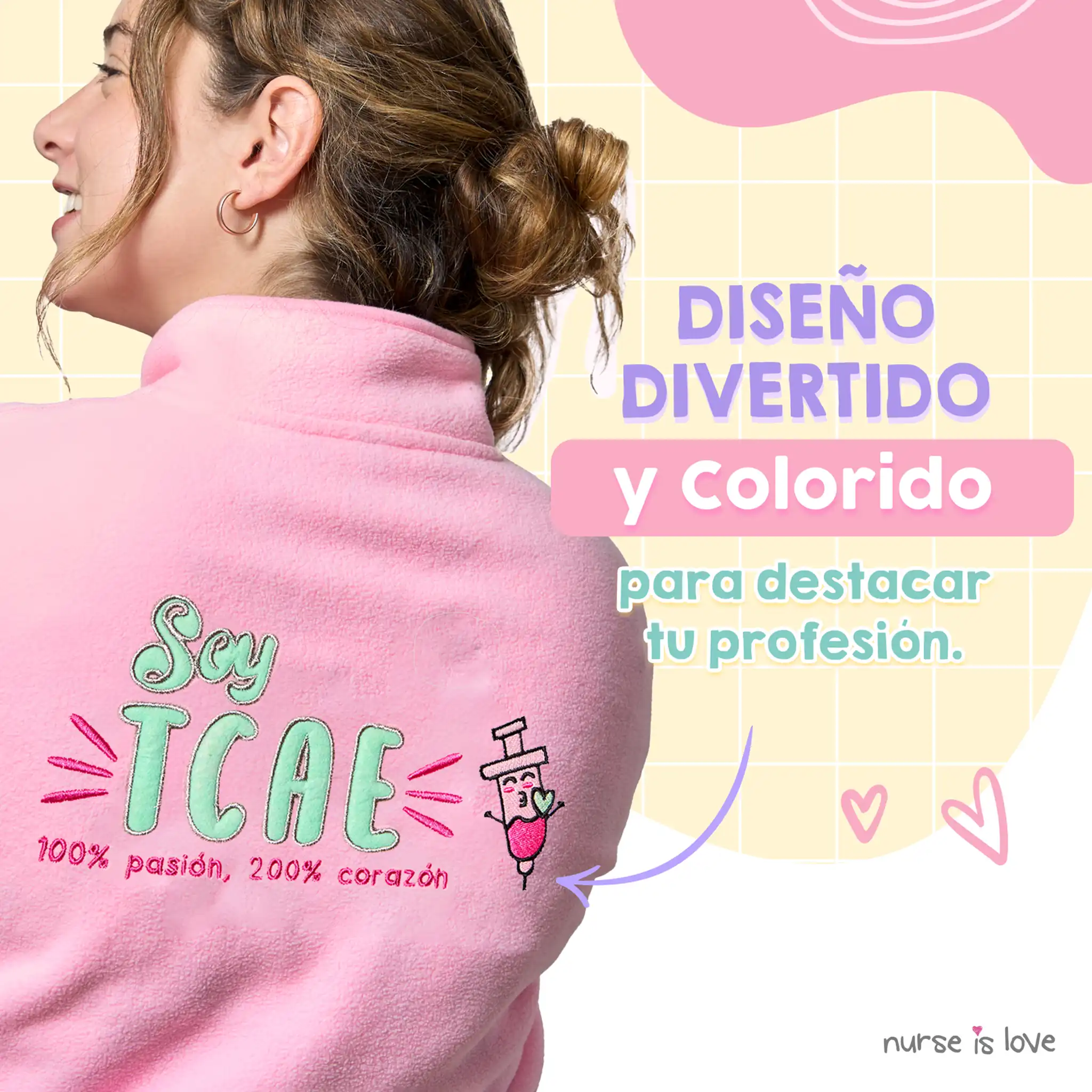 Chaqueta Polar Rosa TCAE