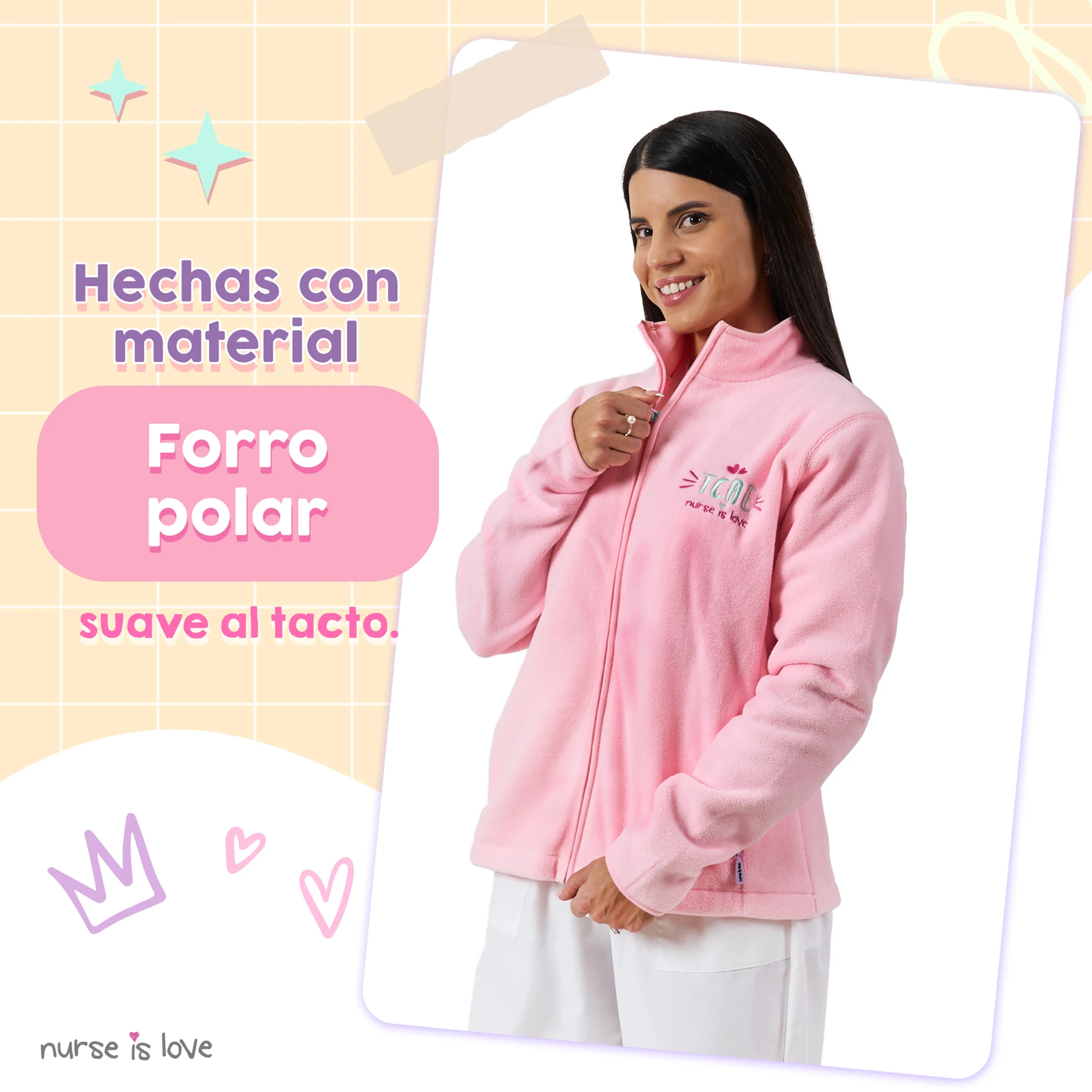 Chaqueta Polar Rosa TCAE