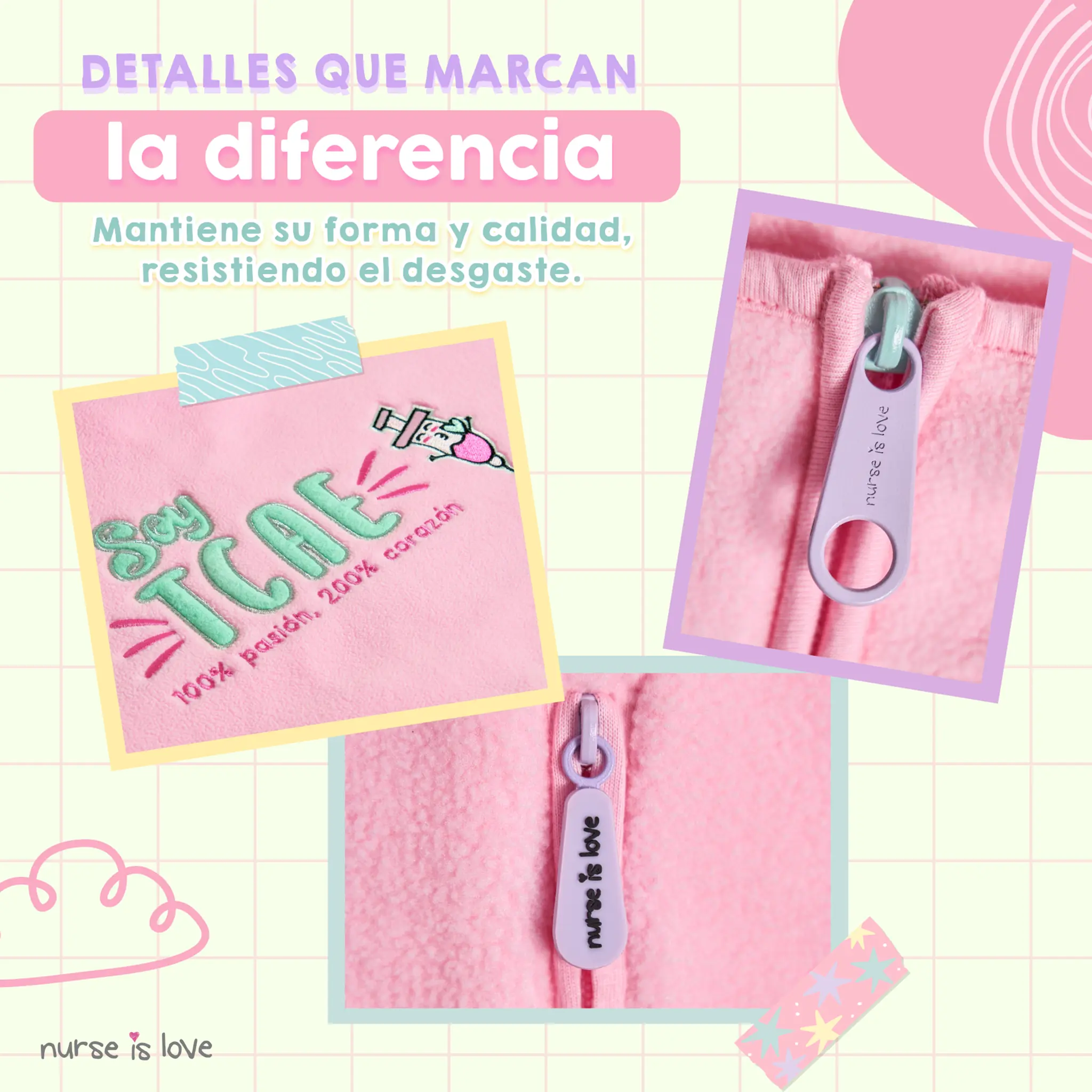 Chaqueta Polar Rosa TCAE