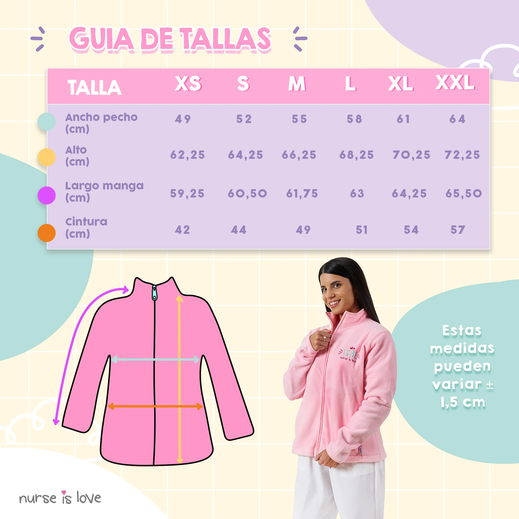 Chaqueta Polar Rosa TCAE