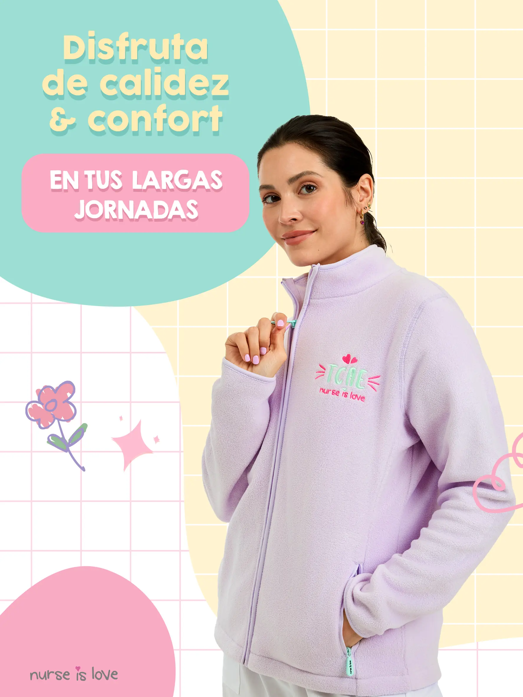 Chaqueta Polar Morado TCAE