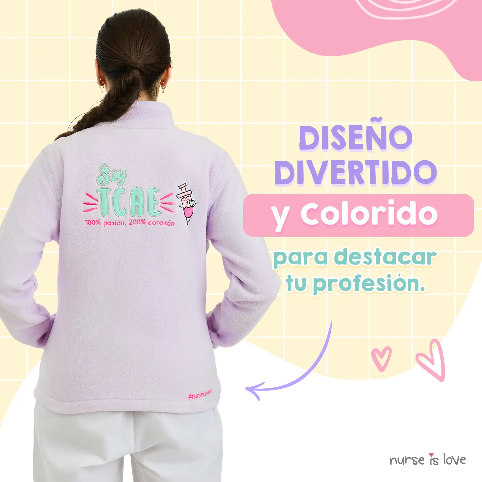 Chaqueta Polar Morado TCAE