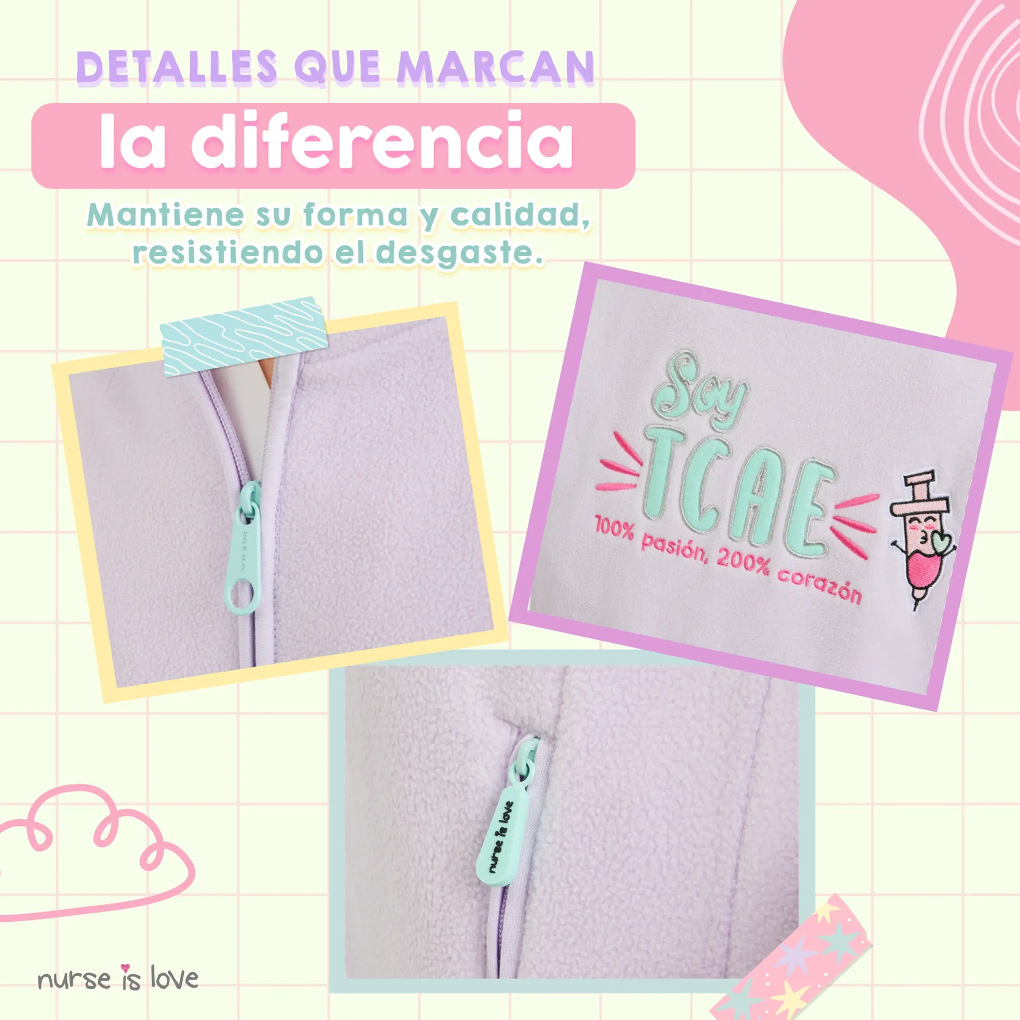 Chaqueta Polar Morado TCAE