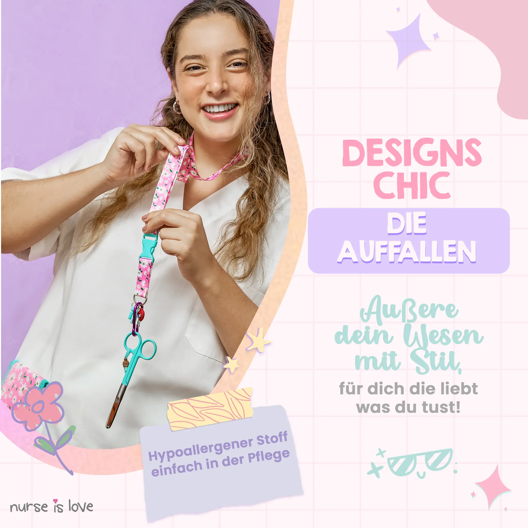 Aqua Gänseblümchen Lanyard