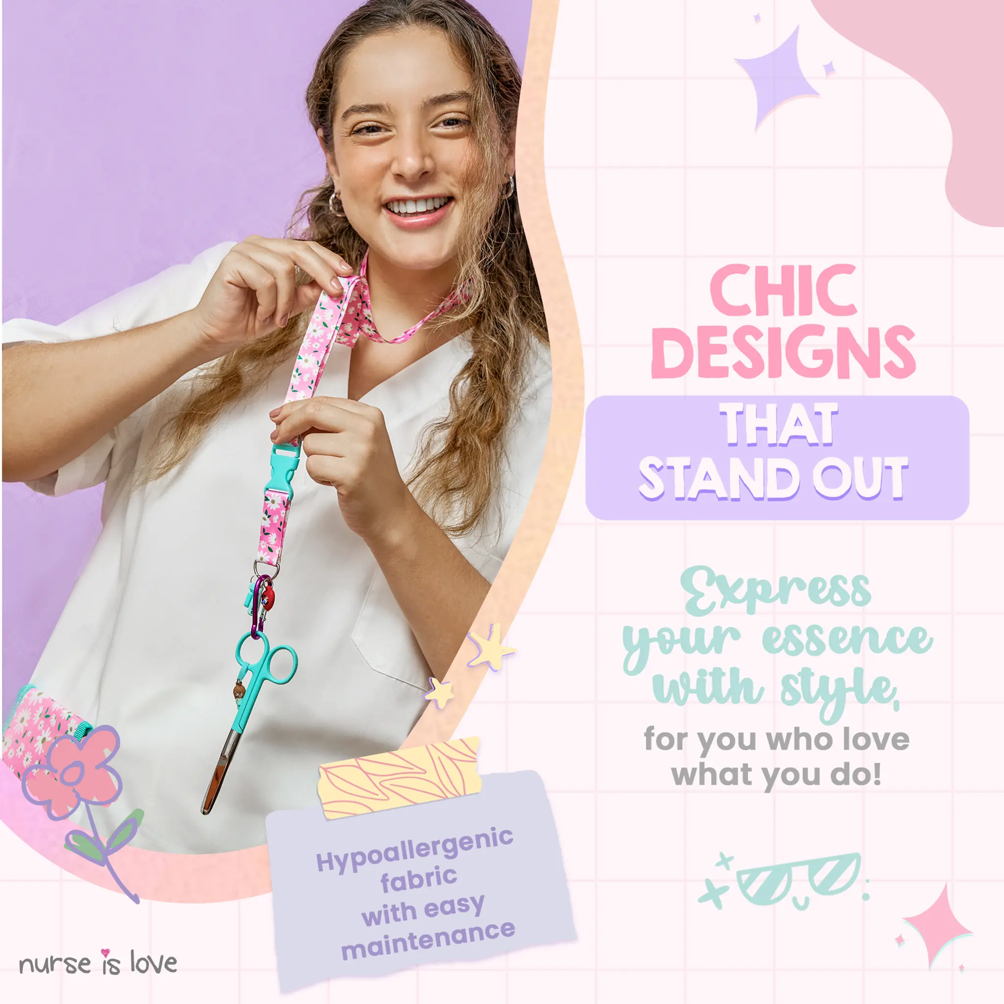 Lanyard Aqua Margaridas