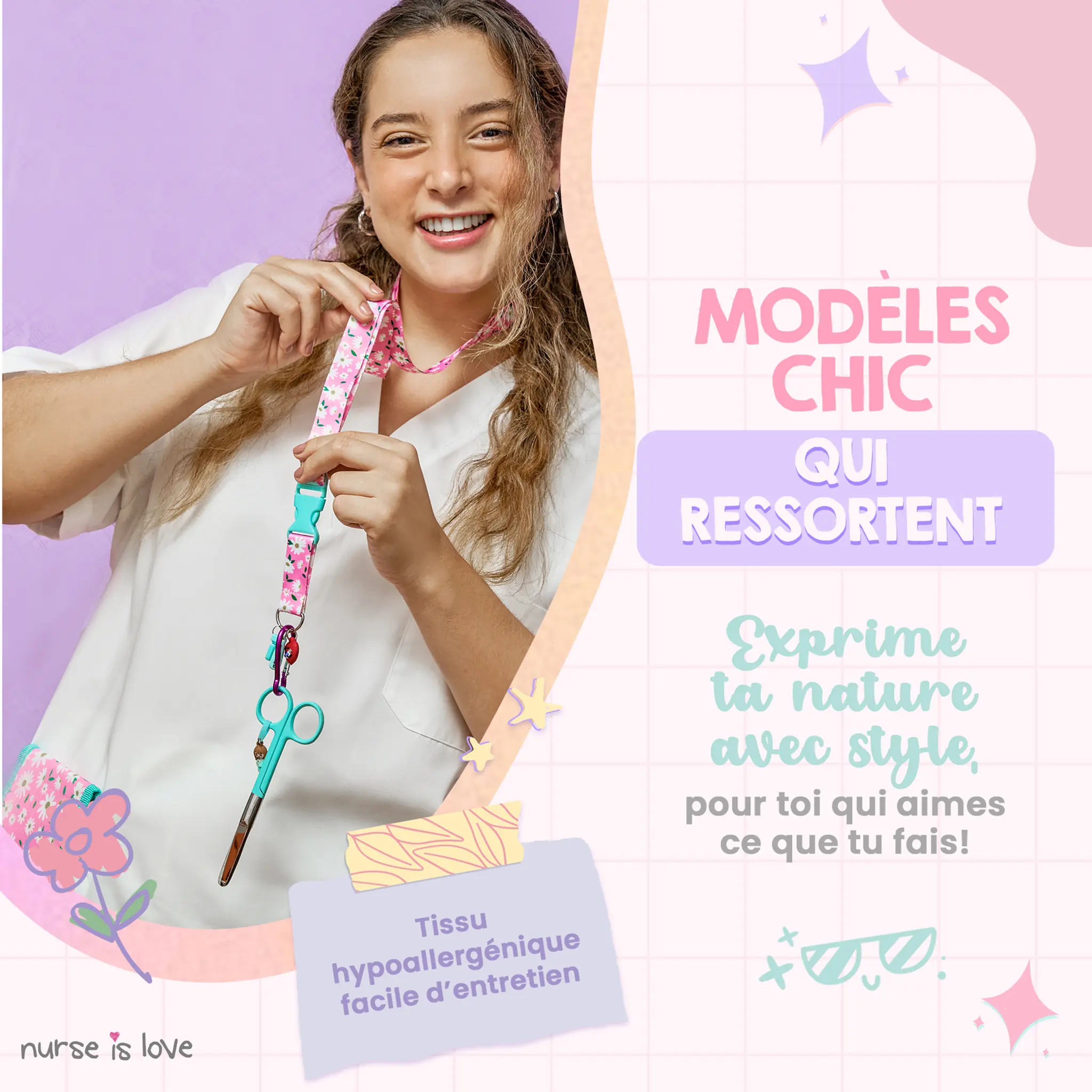 Lanyard Aqua Marguerites