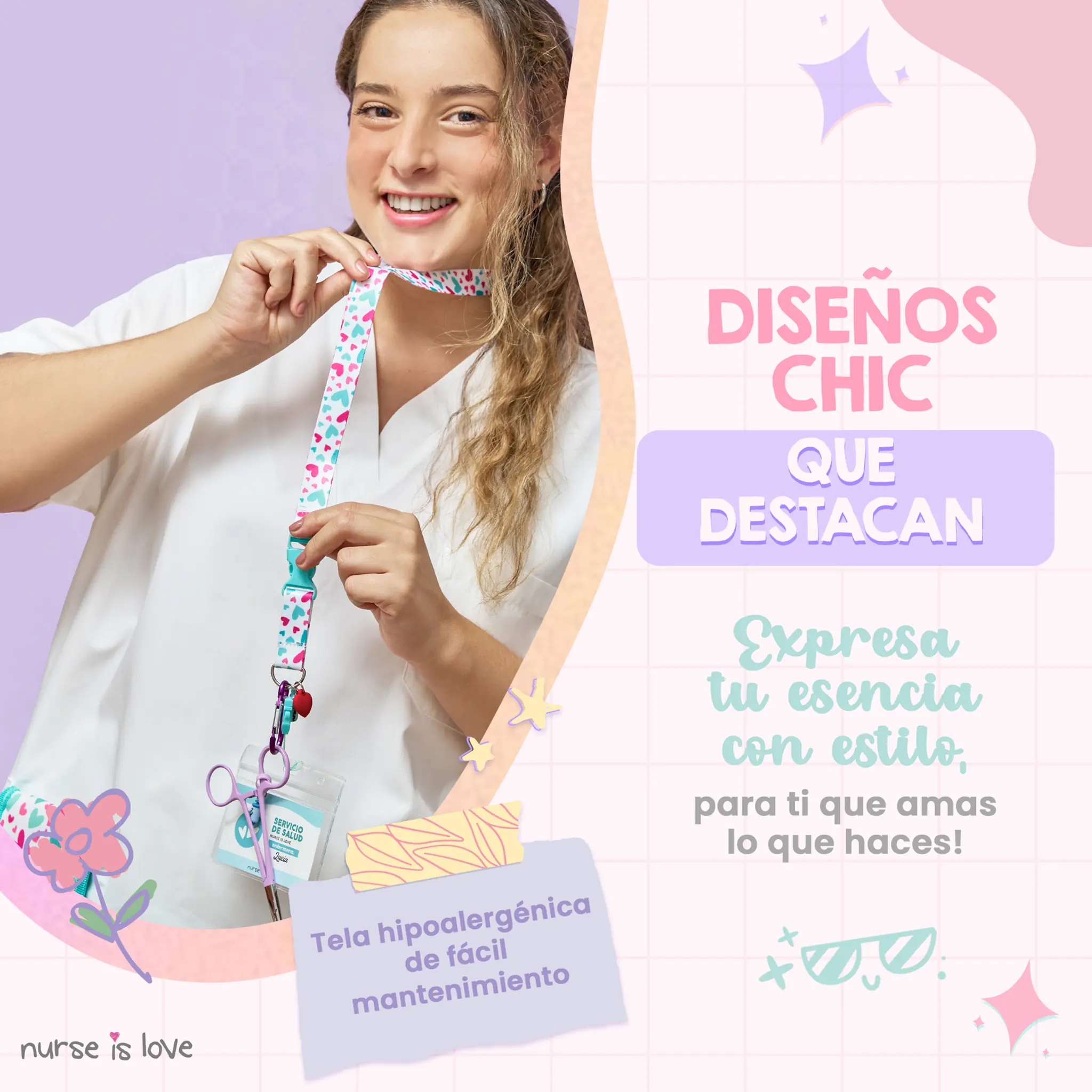 Lanyard Aqua Corazones