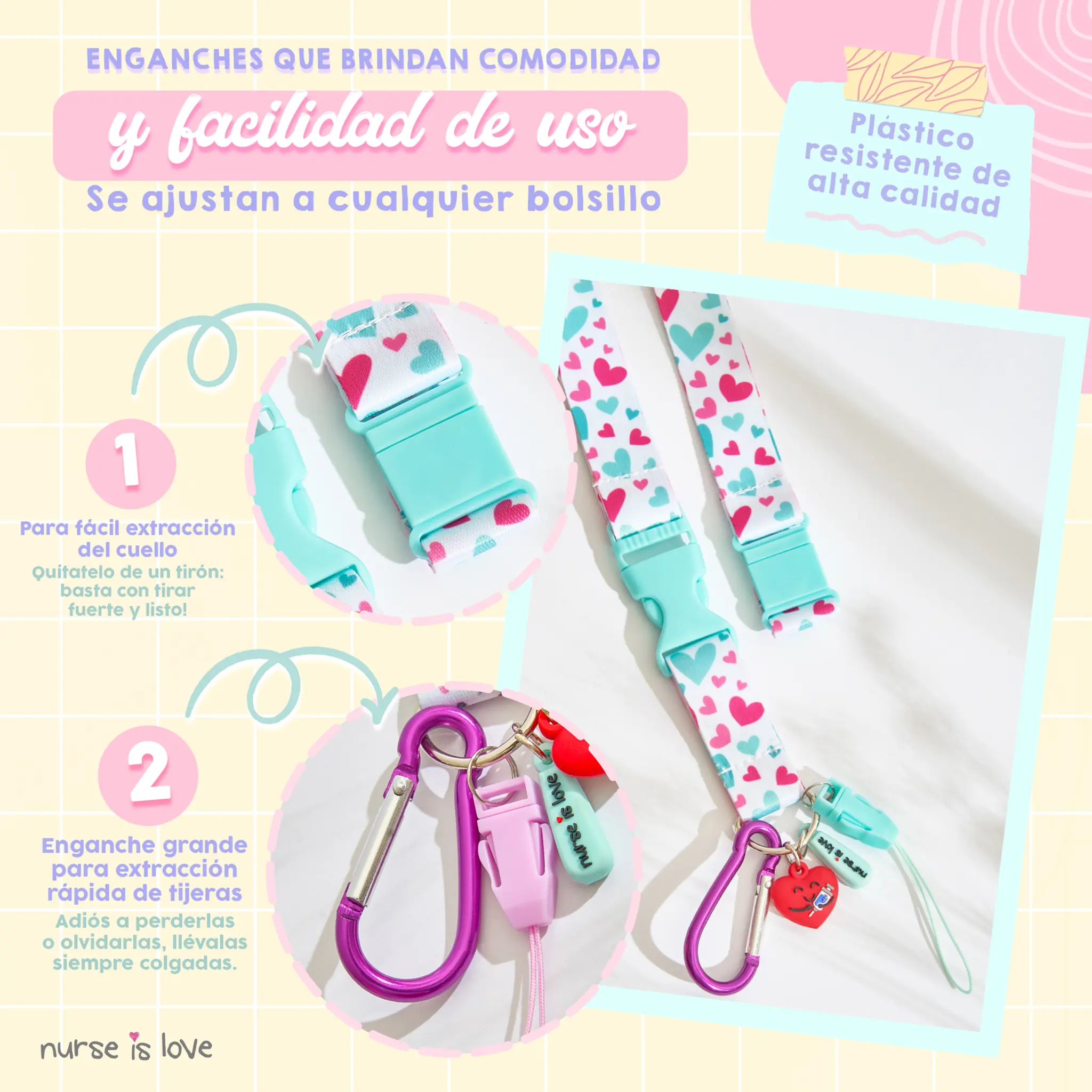 Lanyard Aqua Corazones
