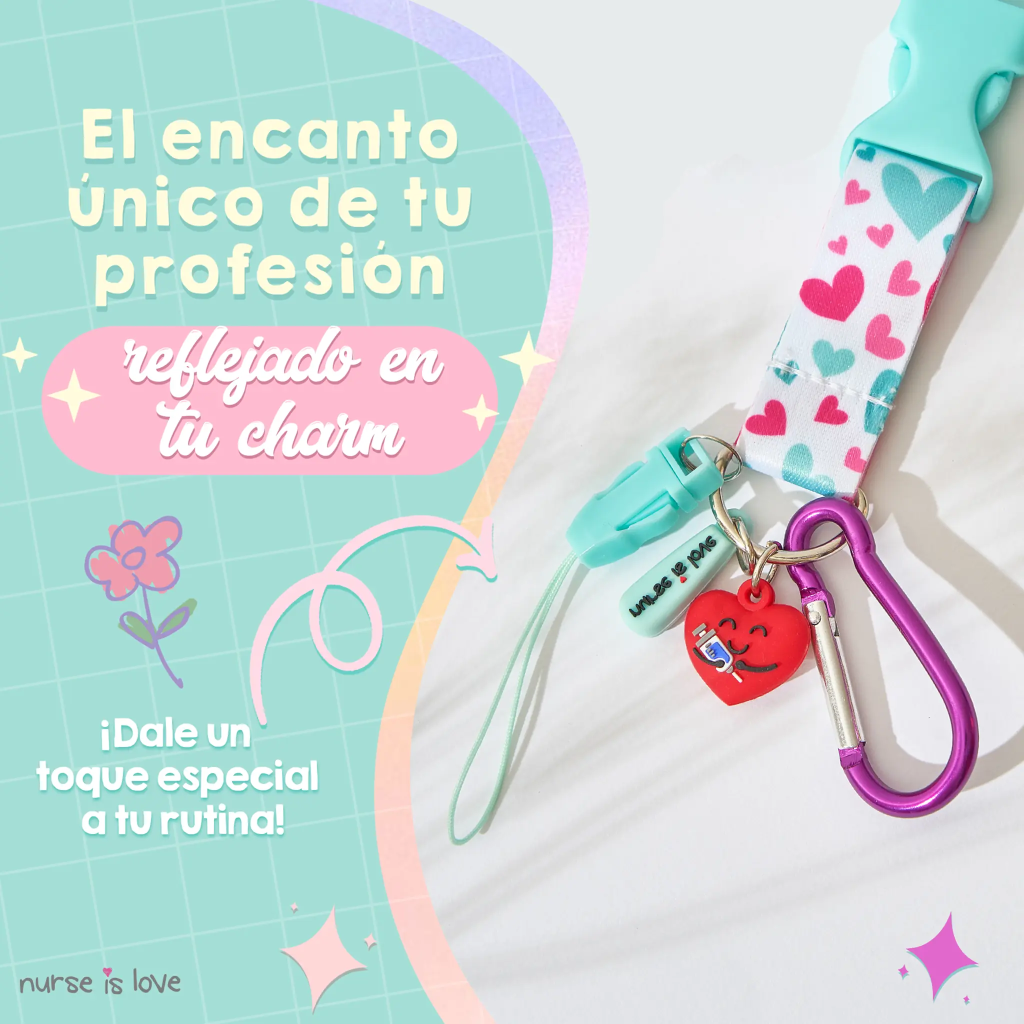 Lanyard Aqua Corazones
