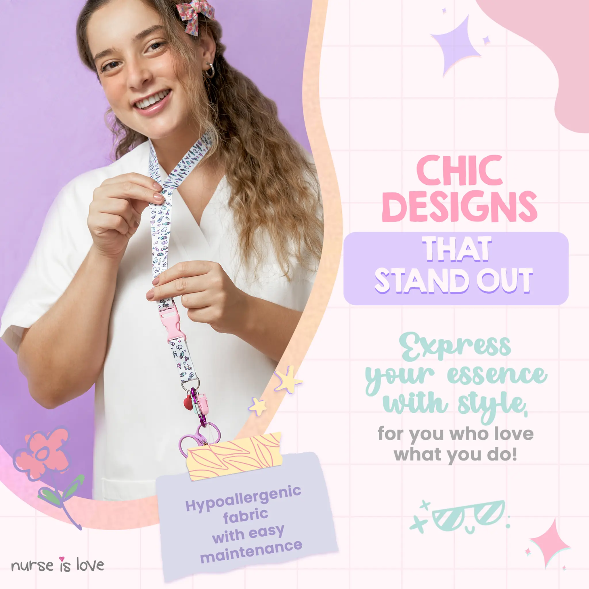 Lanyard Rosa Unicórnio