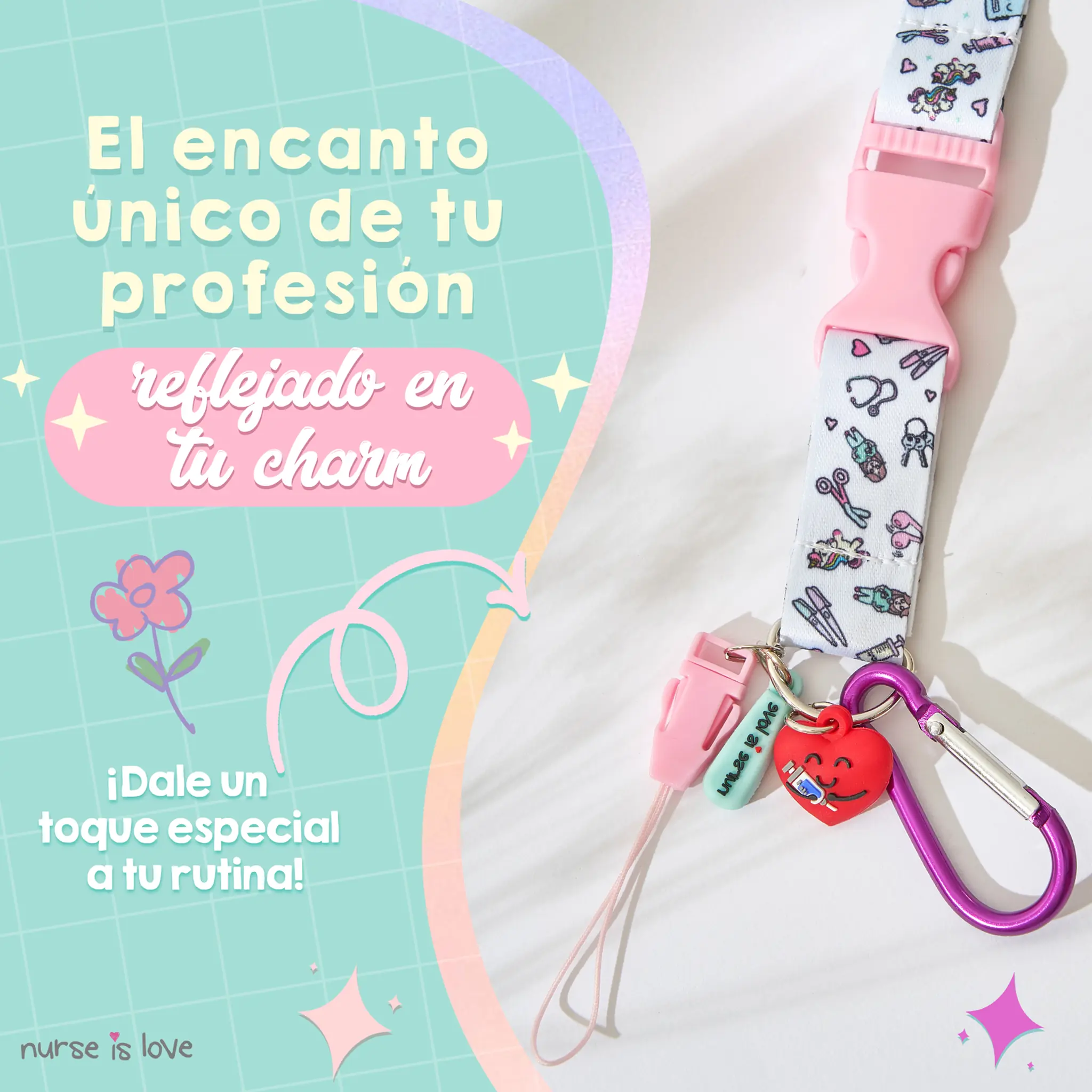 Lanyard Rosa Unicornio