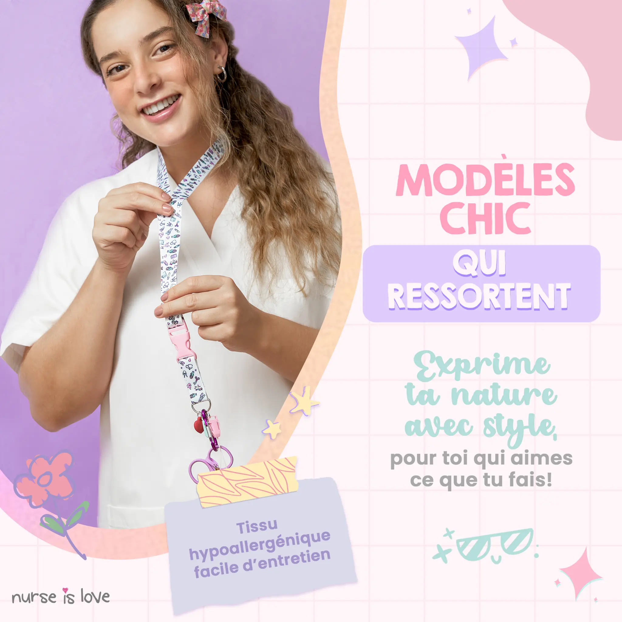 Lanyard Rose Licorne