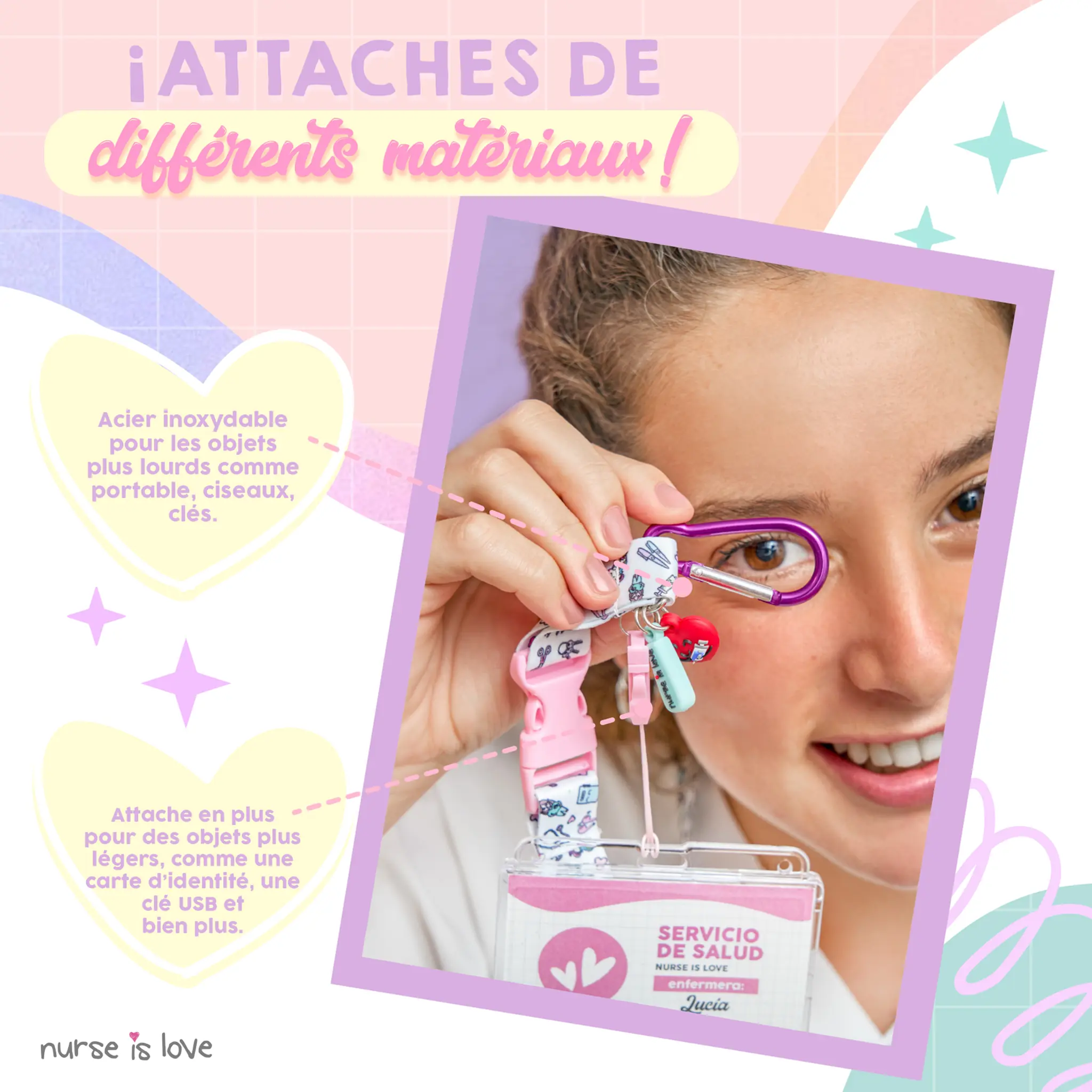 Lanyard Rose Licorne