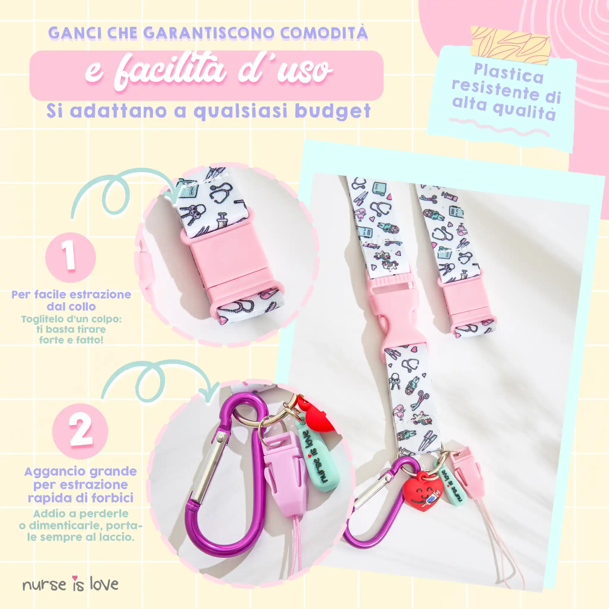 Lanyard Rosa Unicorni