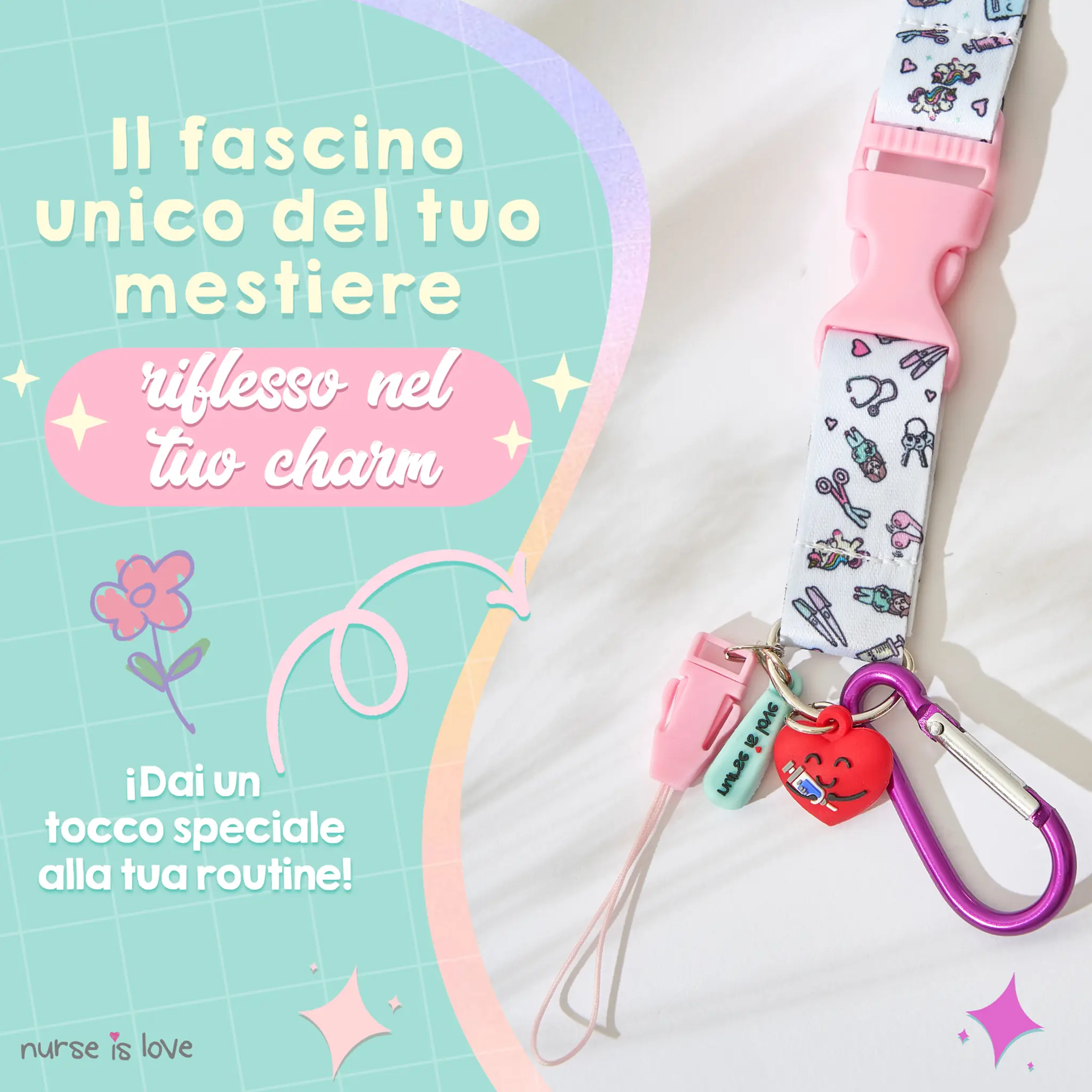 Lanyard Rosa Unicorni