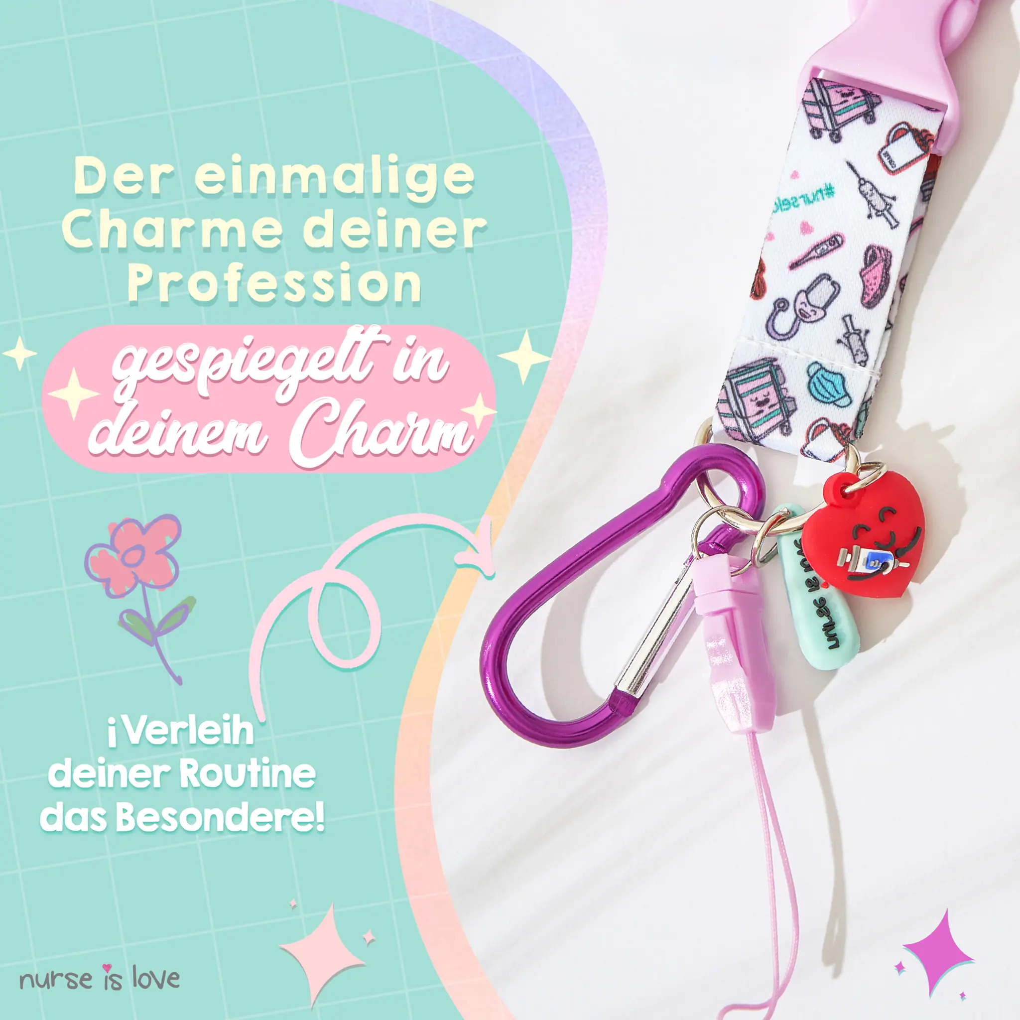 Lila Kaffee Lanyard
