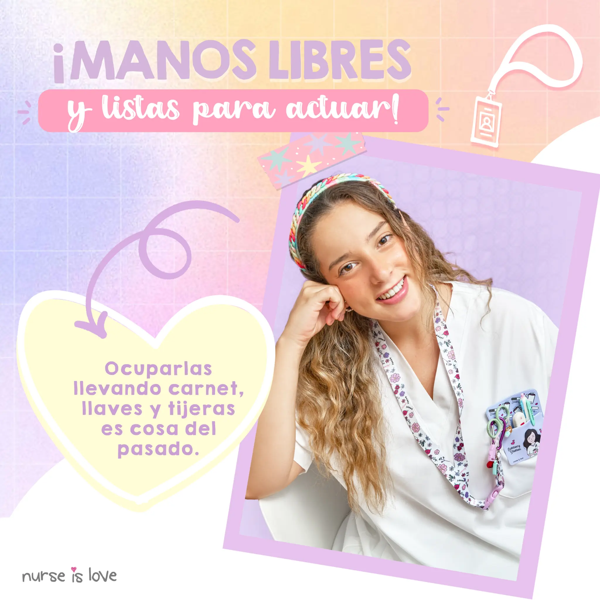 Lanyard Morado Flores