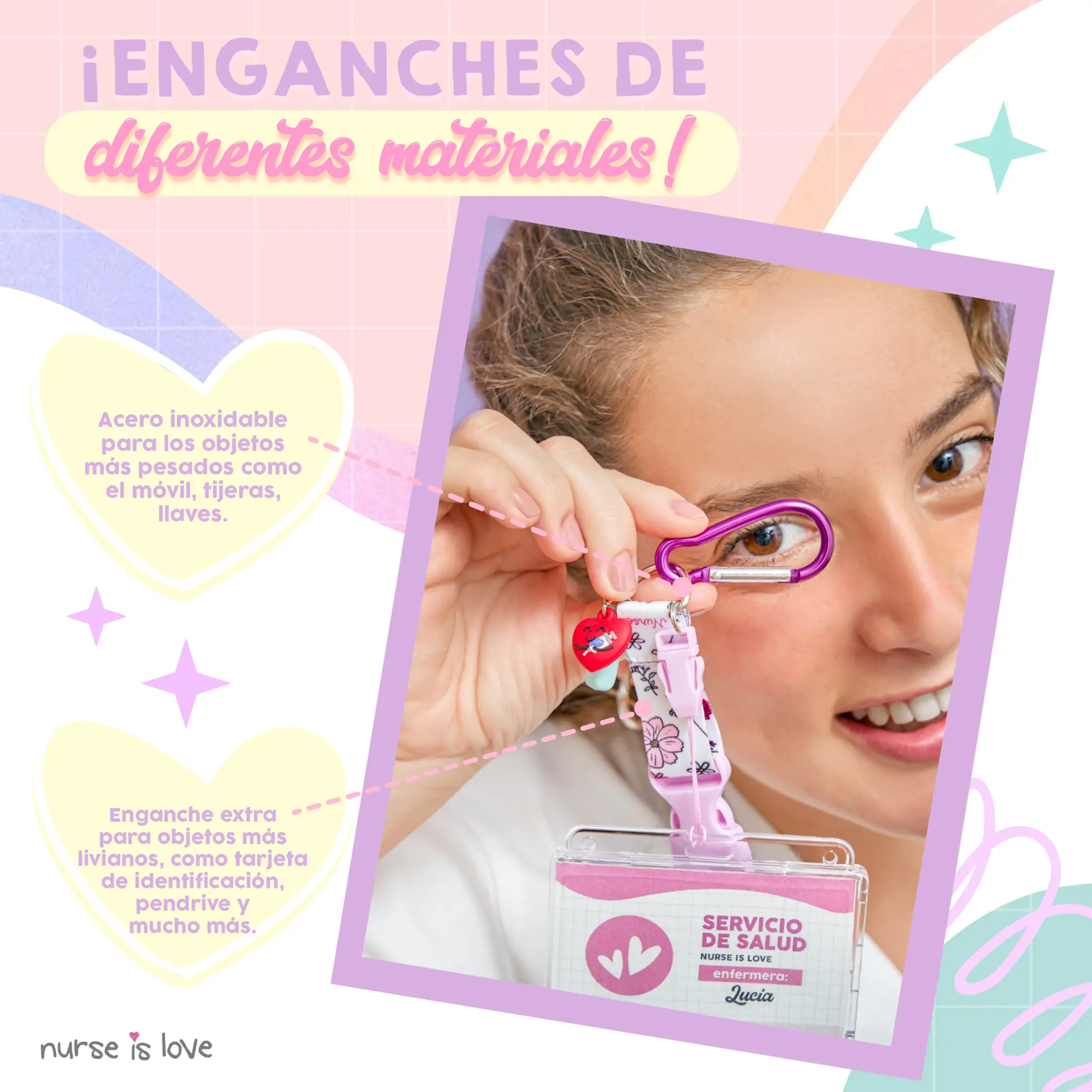 Lanyard Morado Flores
