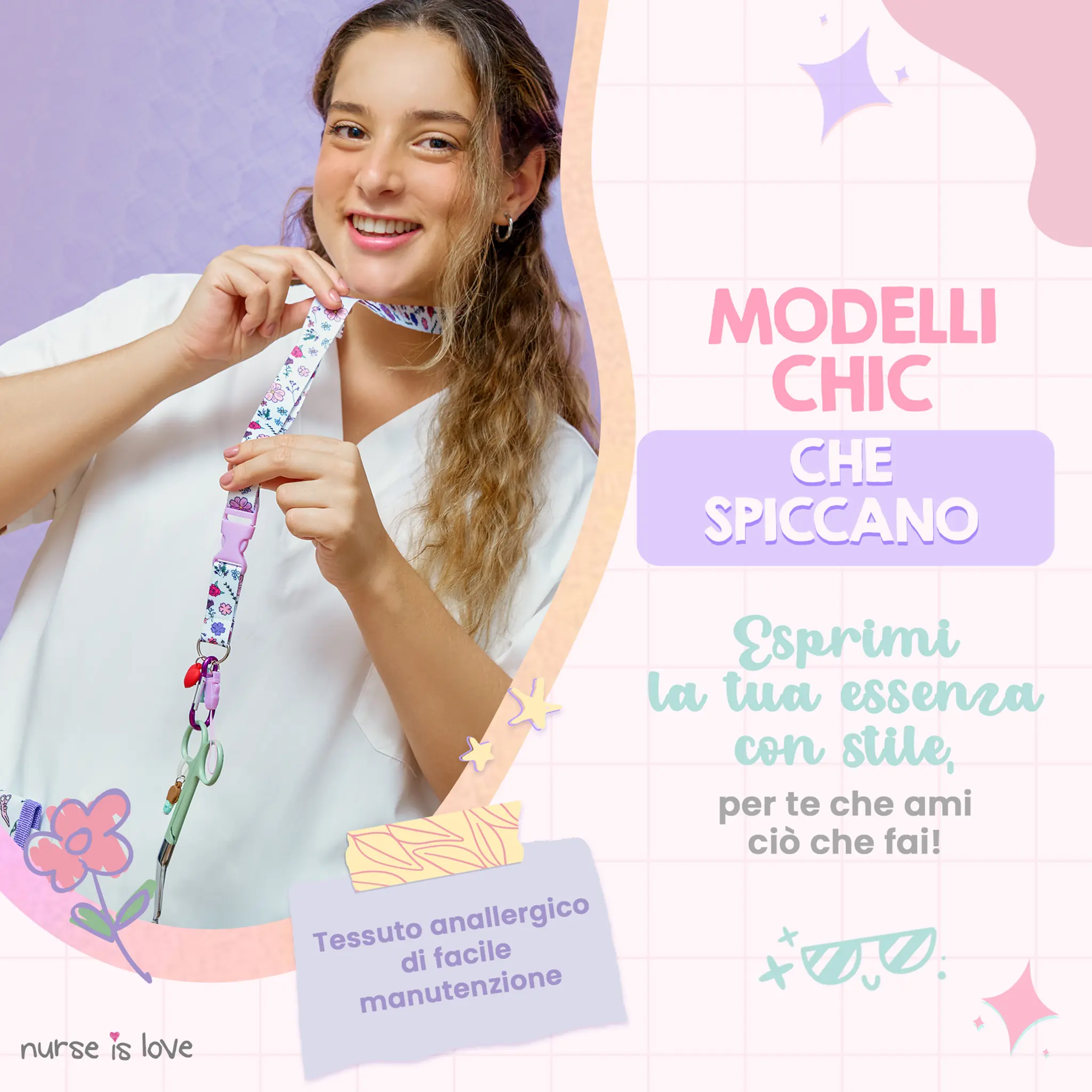 Lanyard Viola Fiori