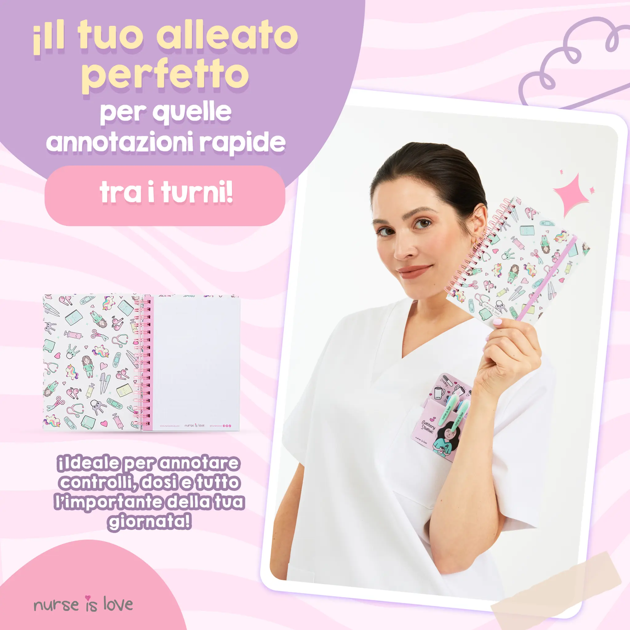 Quaderno per Infermiere Unicorni