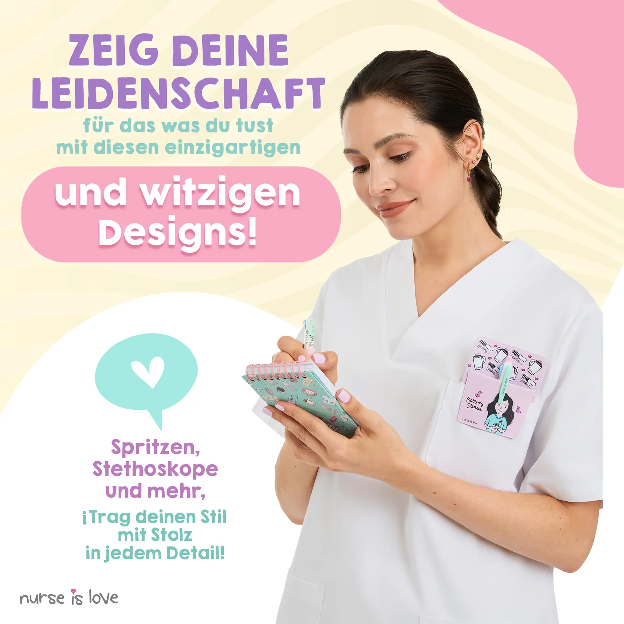 Aqua Mini Krankenschwestern-Notizbuch