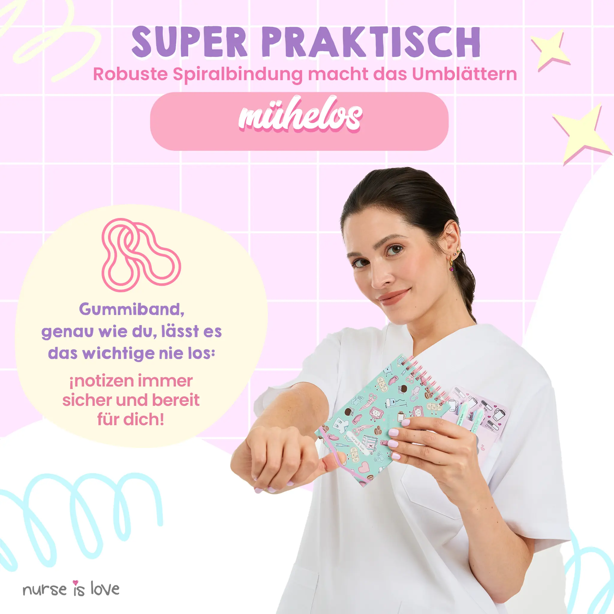 Aqua Mini Krankenschwestern-Notizbuch