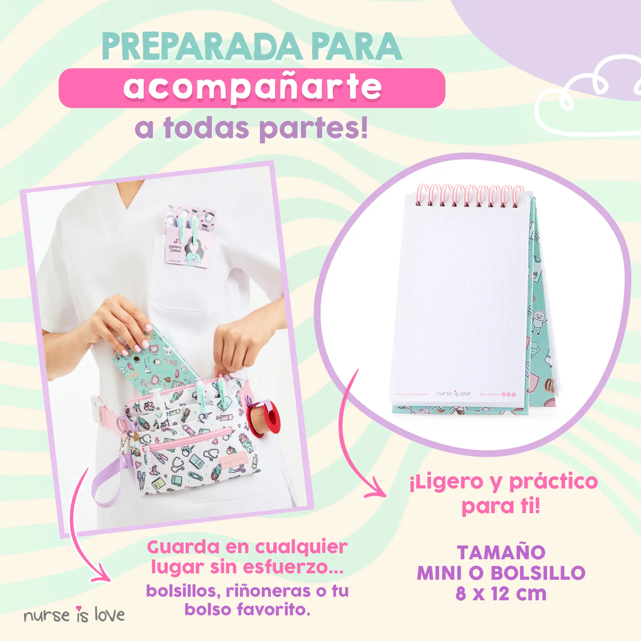 Cuaderno para Enfermeras Aqua Mini