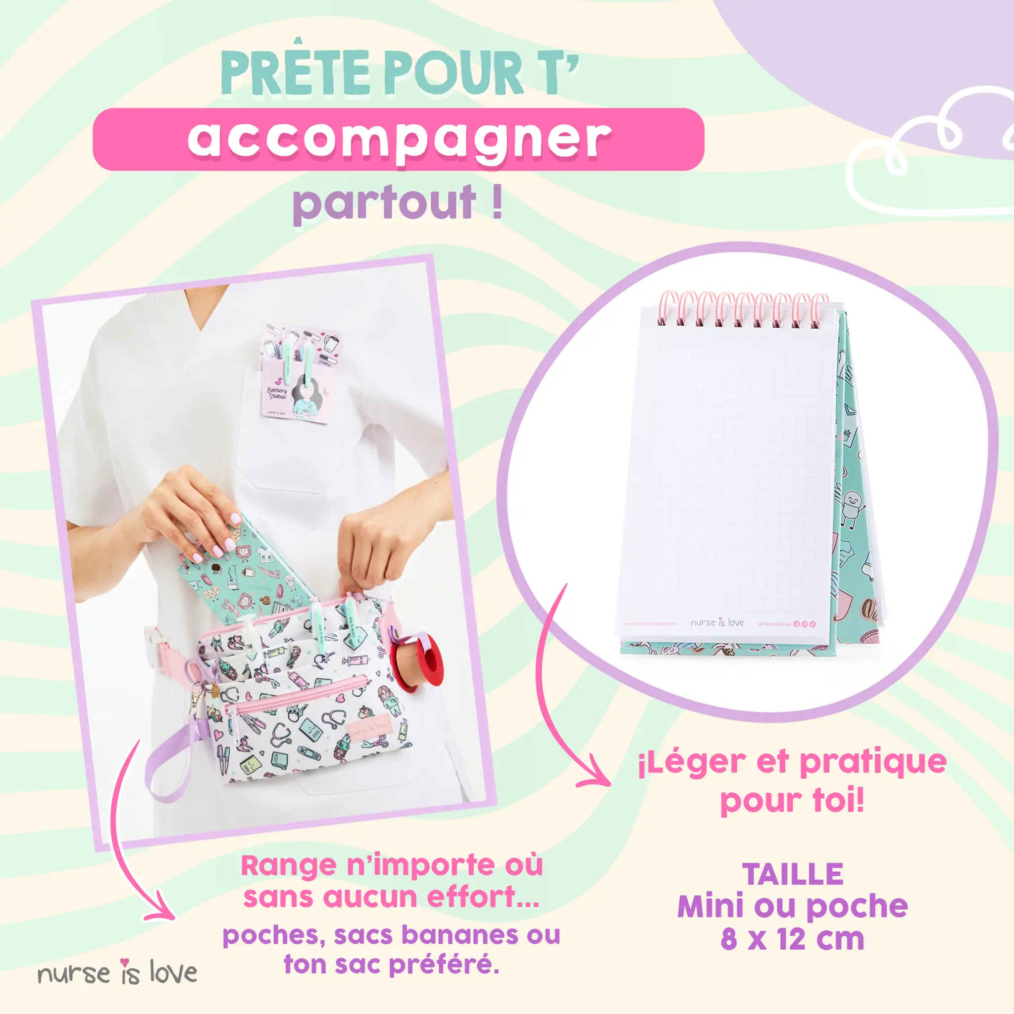 Cahier pour Infirmières Aqua Mini