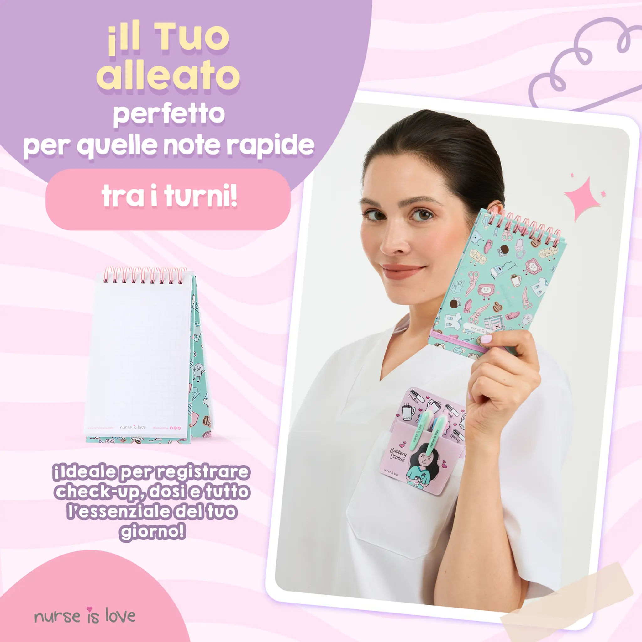 Quaderno per infermiere aqua mini