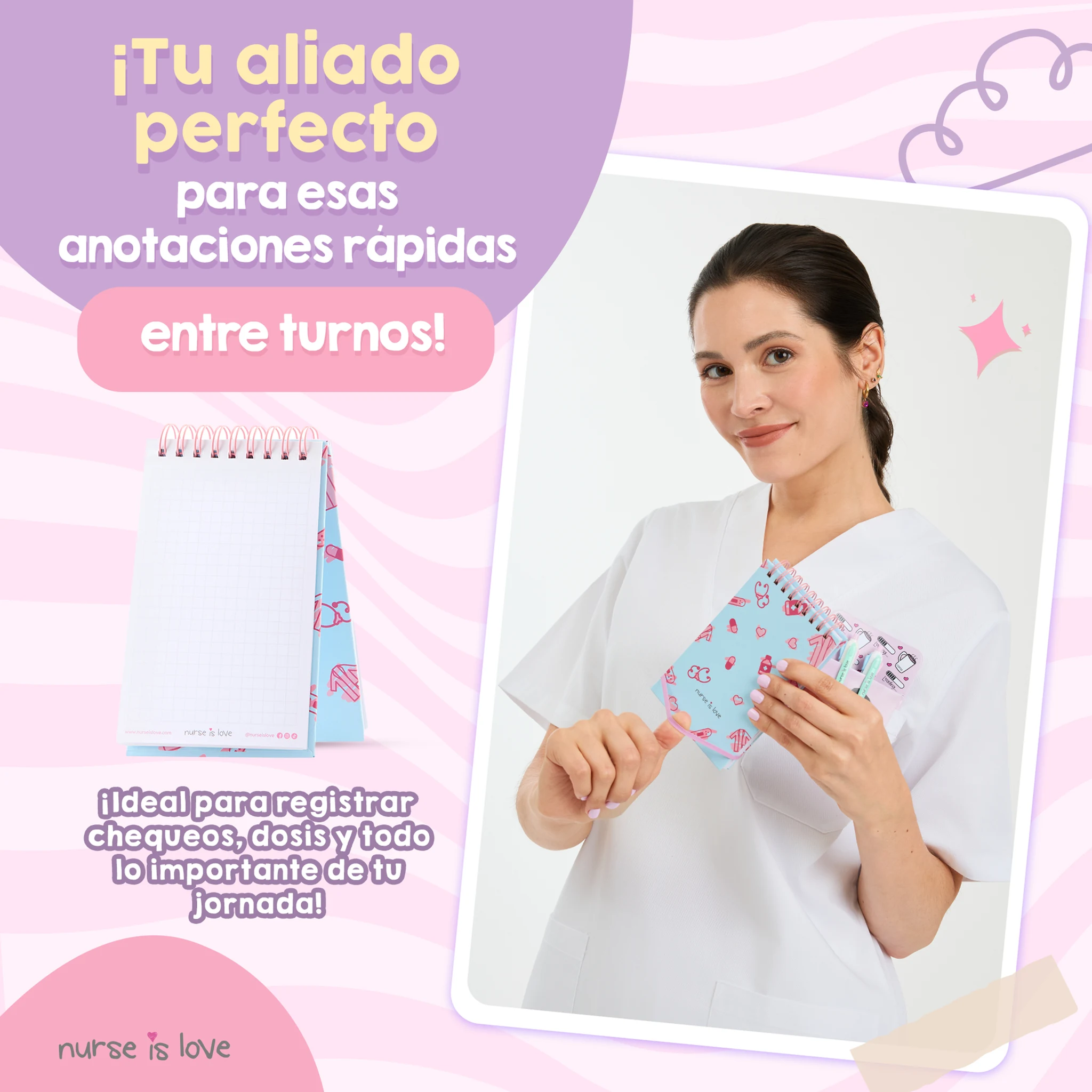Cuaderno para Enfermeras Azul Mini