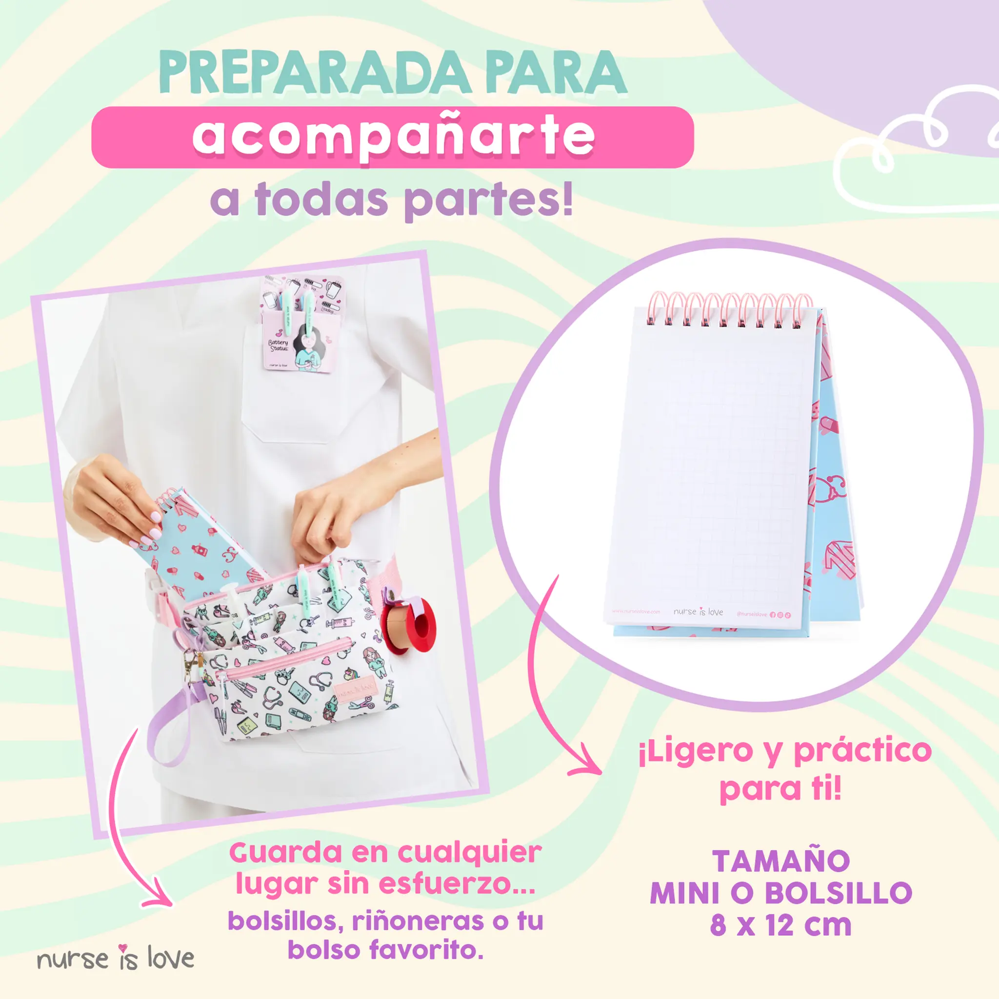 Cuaderno para Enfermeras Azul Mini