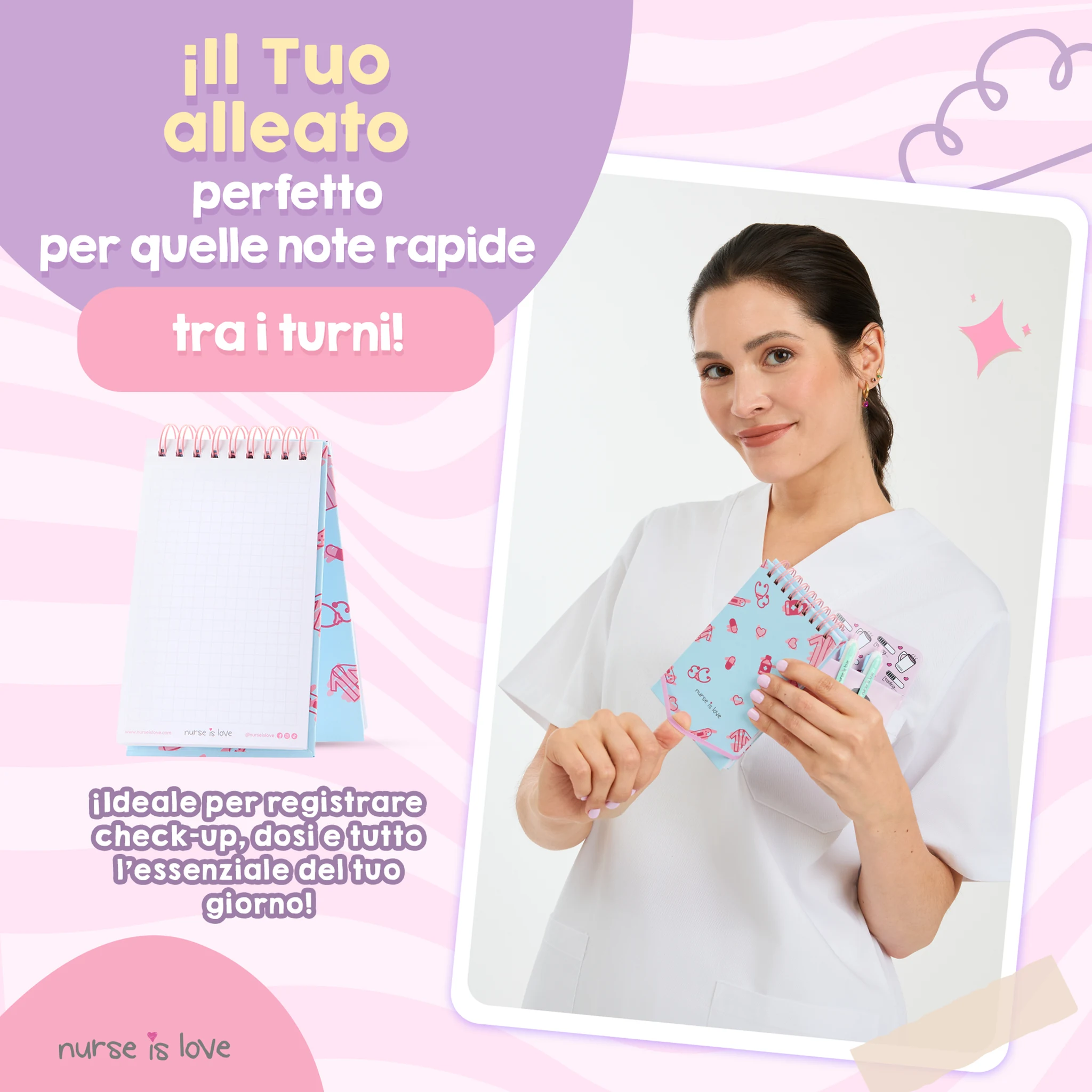 Quaderno per infermiere blu mini