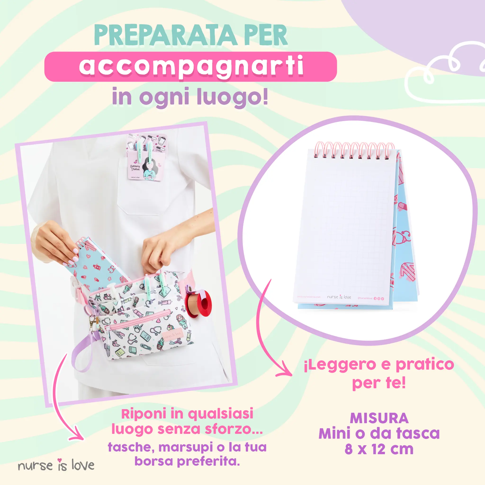 Quaderno per infermiere blu mini