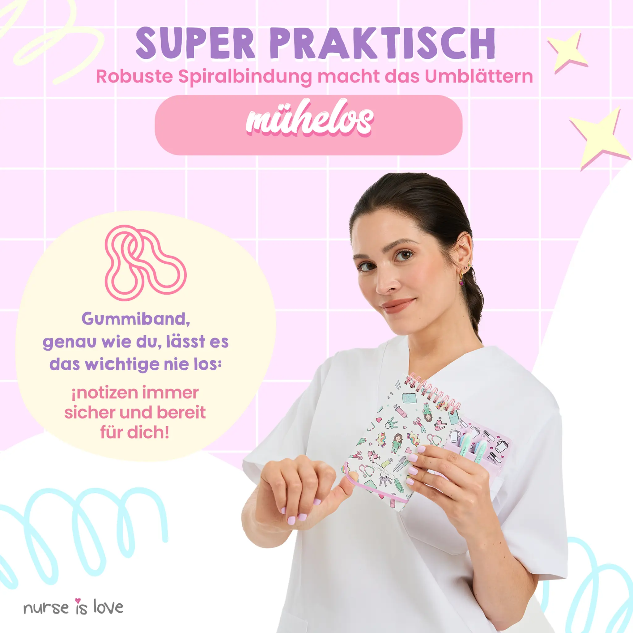 Mini Notizbuch für Krankenschwestern Einhörner