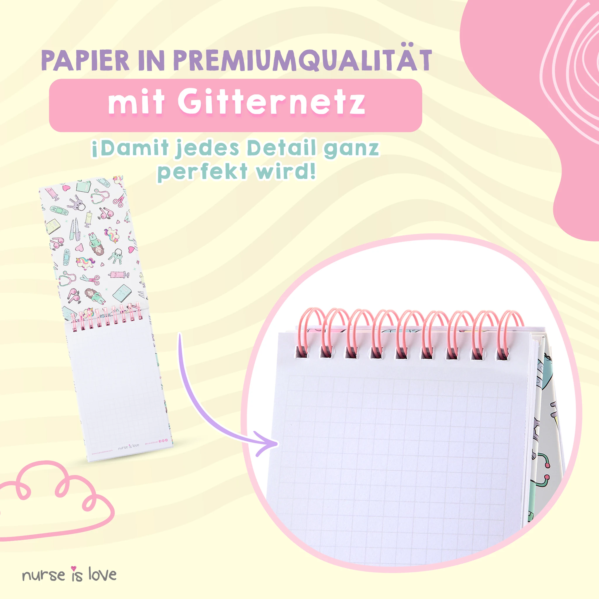 Mini Notizbuch für Krankenschwestern Einhörner