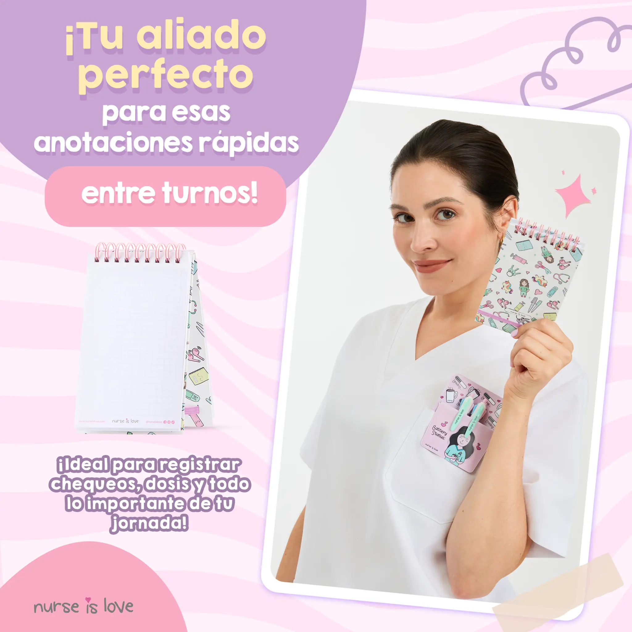 Cuaderno para Enfermeras Unicornios Mini