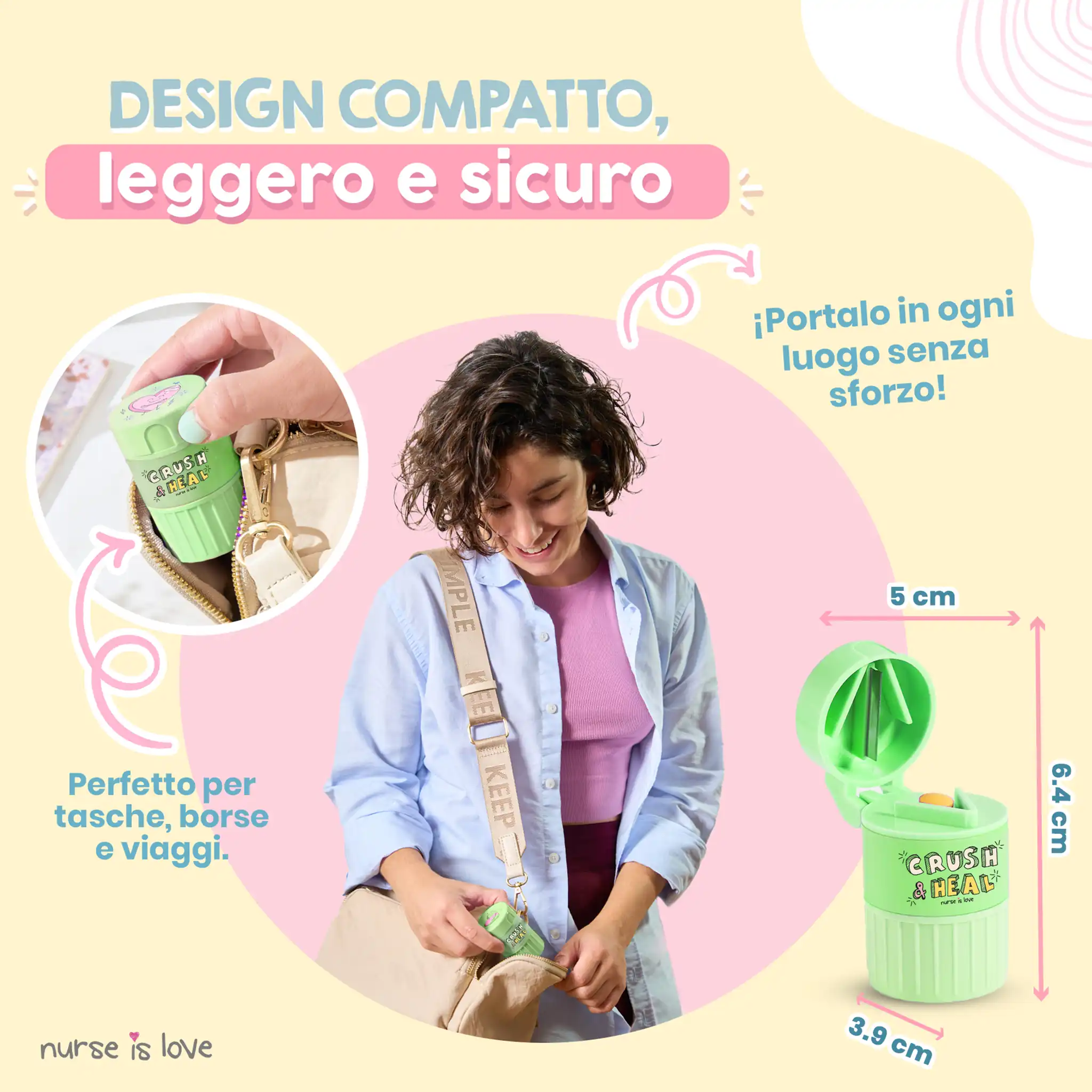 Pill Box, Trituratore e Cutter 3 in 1 Verde