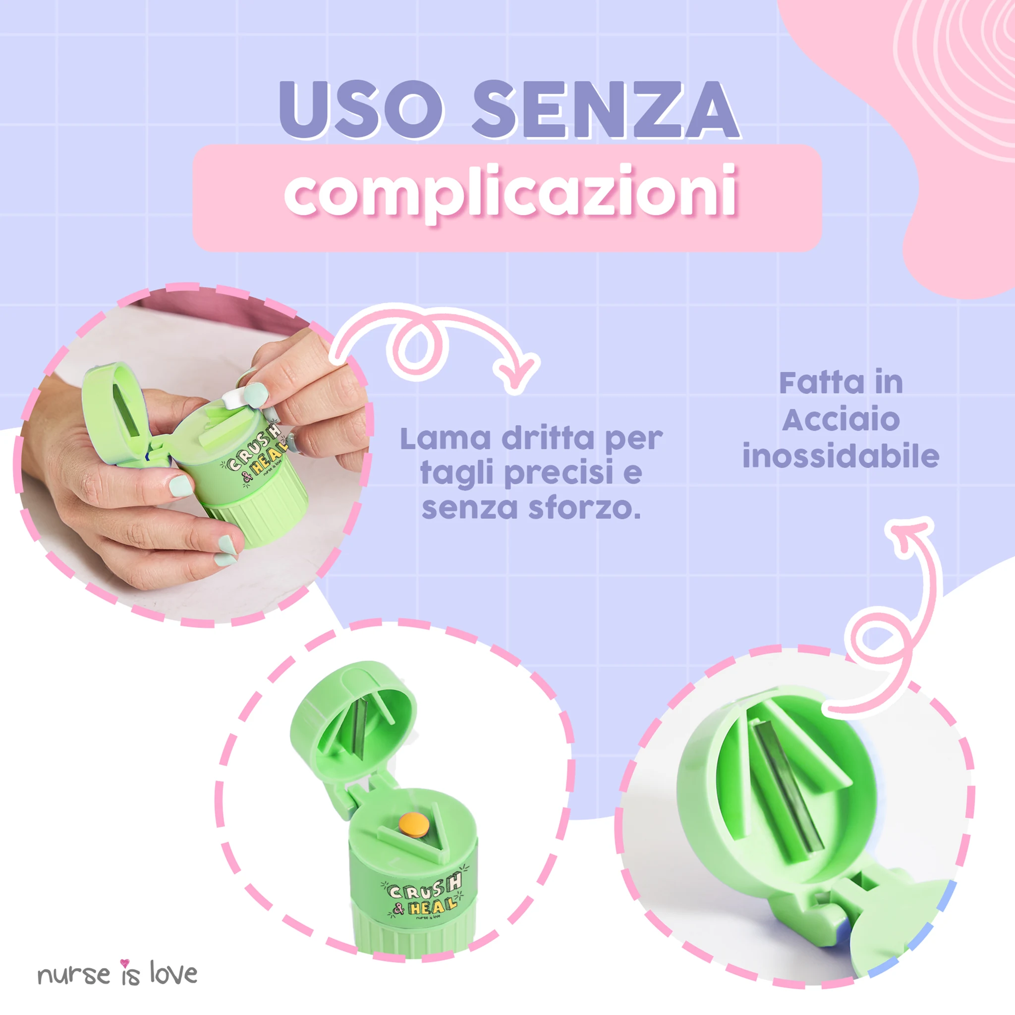 Pill Box, Trituratore e Cutter 3 in 1 Verde