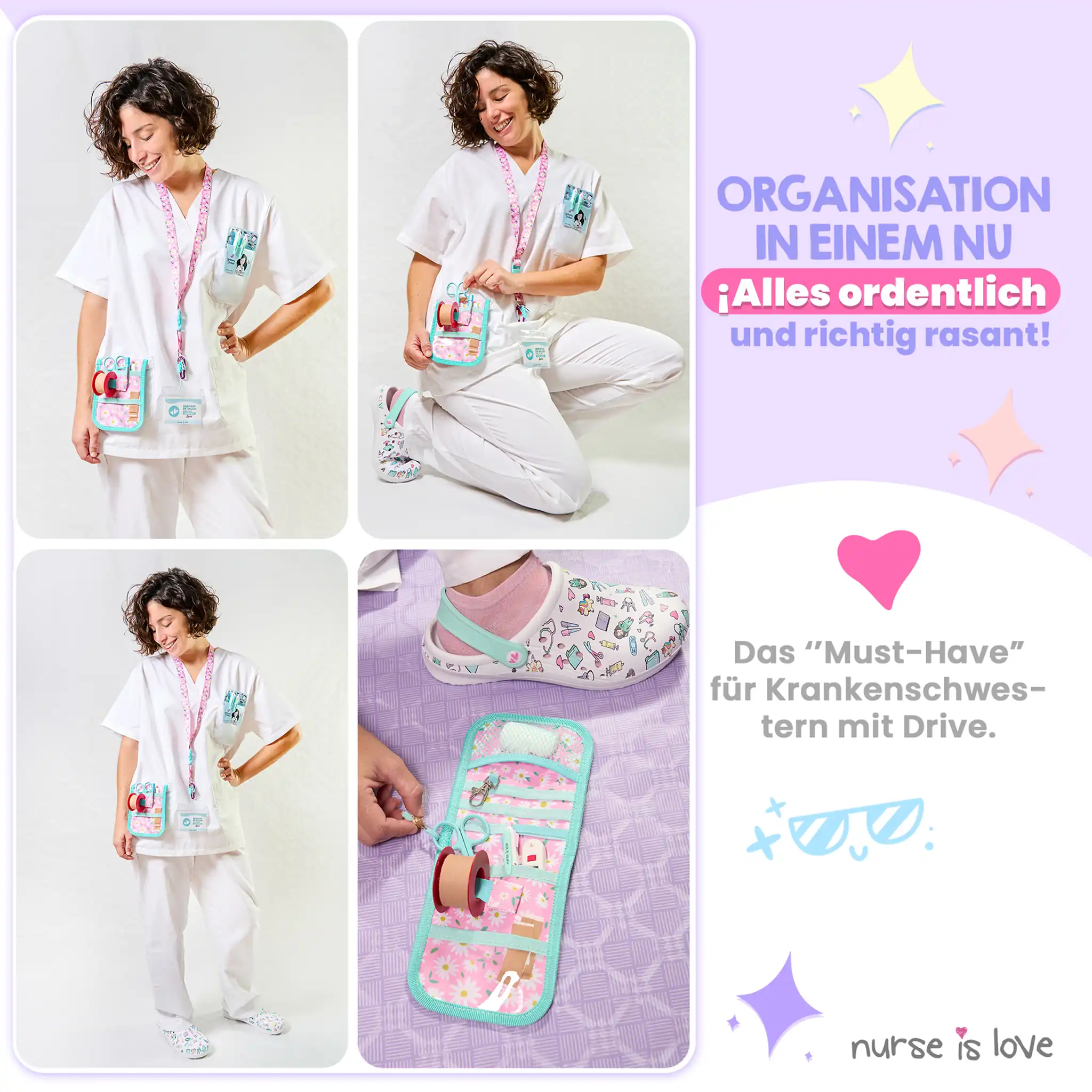 Aqua Gänseblümchen Taschenorganizer