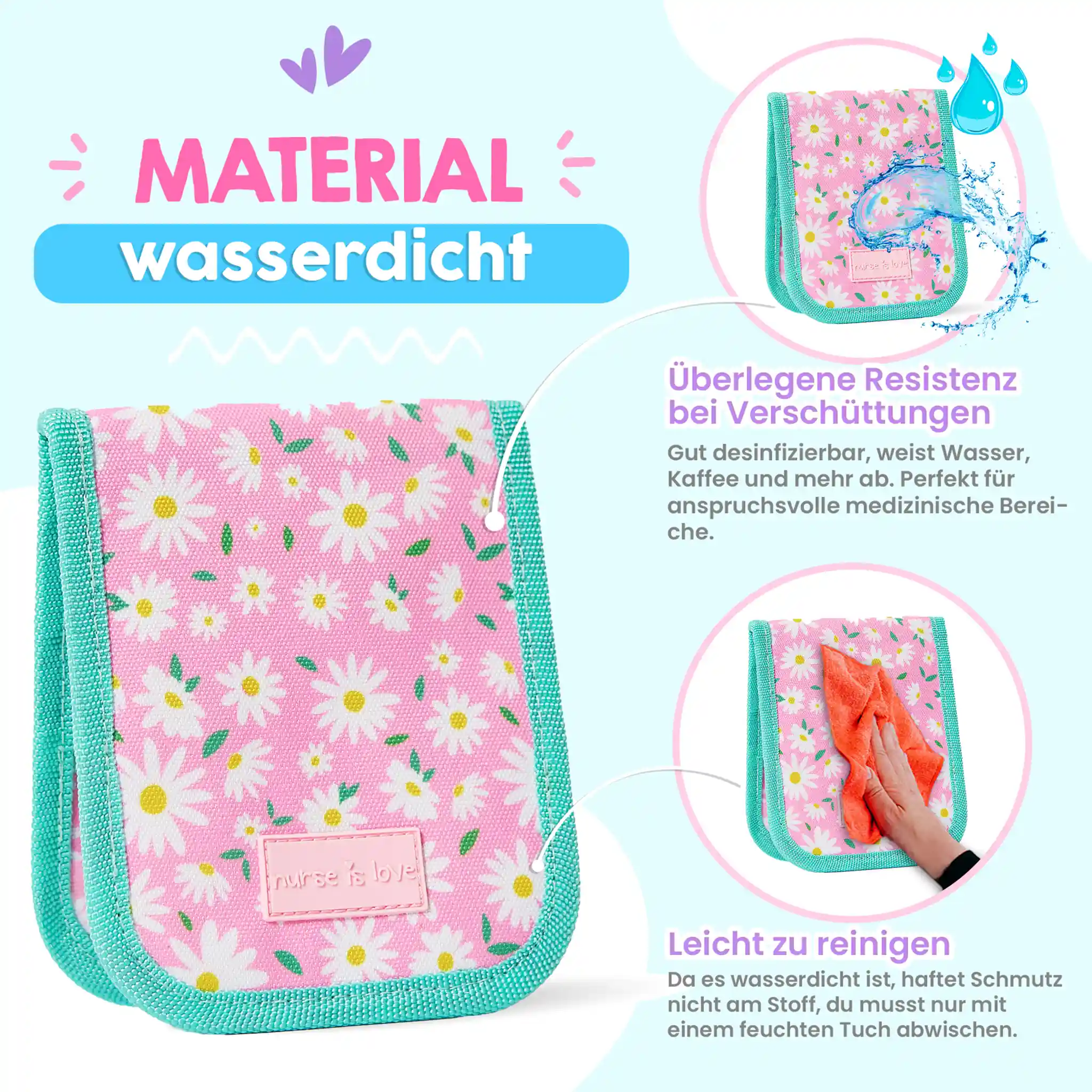 Aqua Gänseblümchen Taschenorganizer