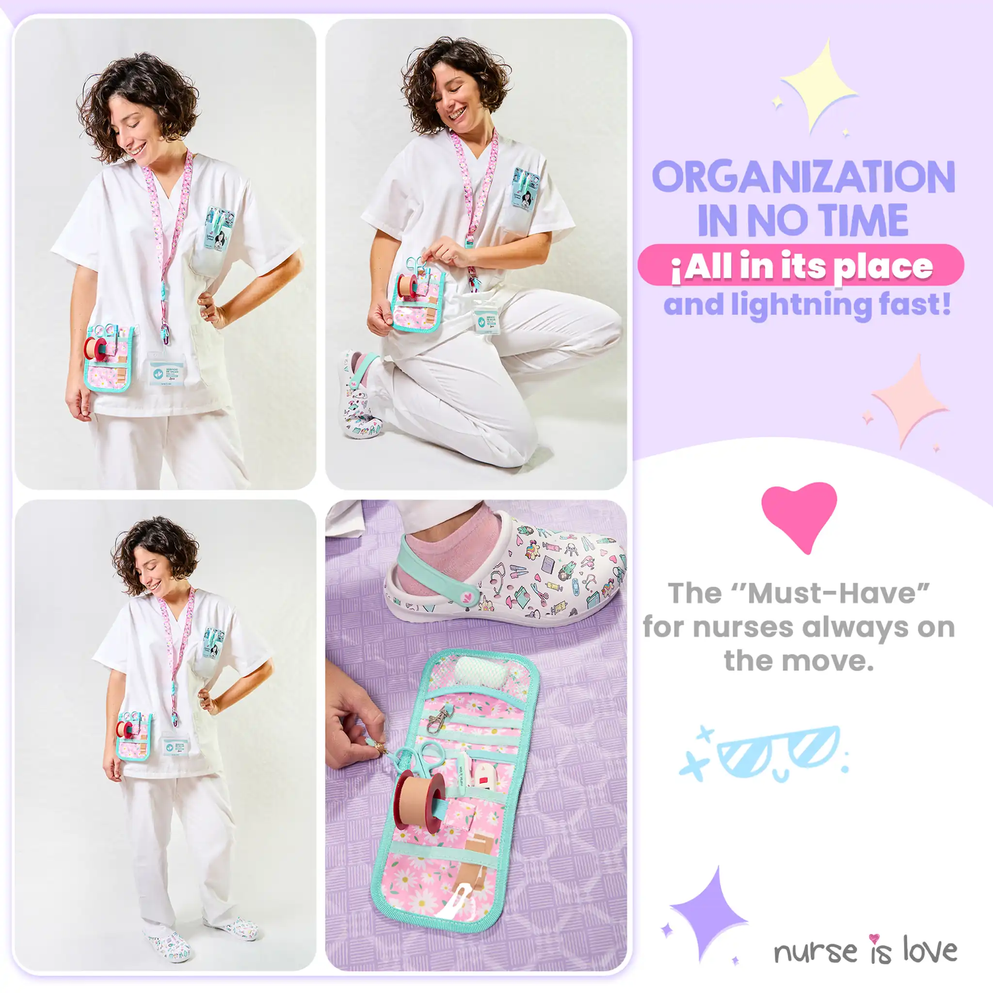 Aqua Daisies Pocket Organizer