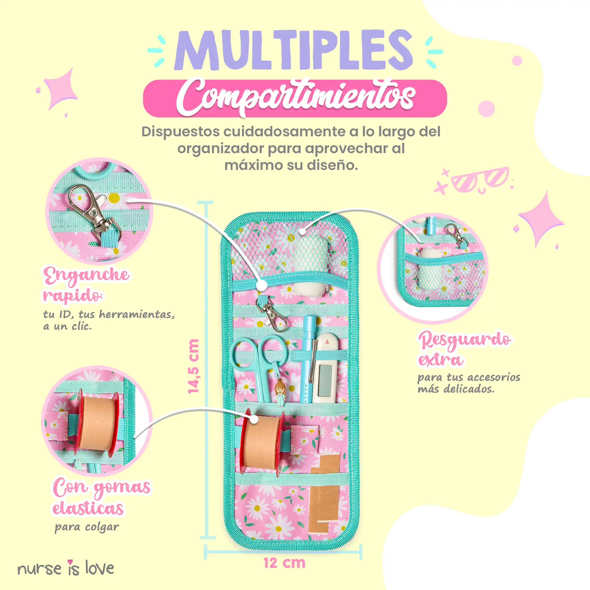 Organizador de Bolsillo Aqua Margaritas