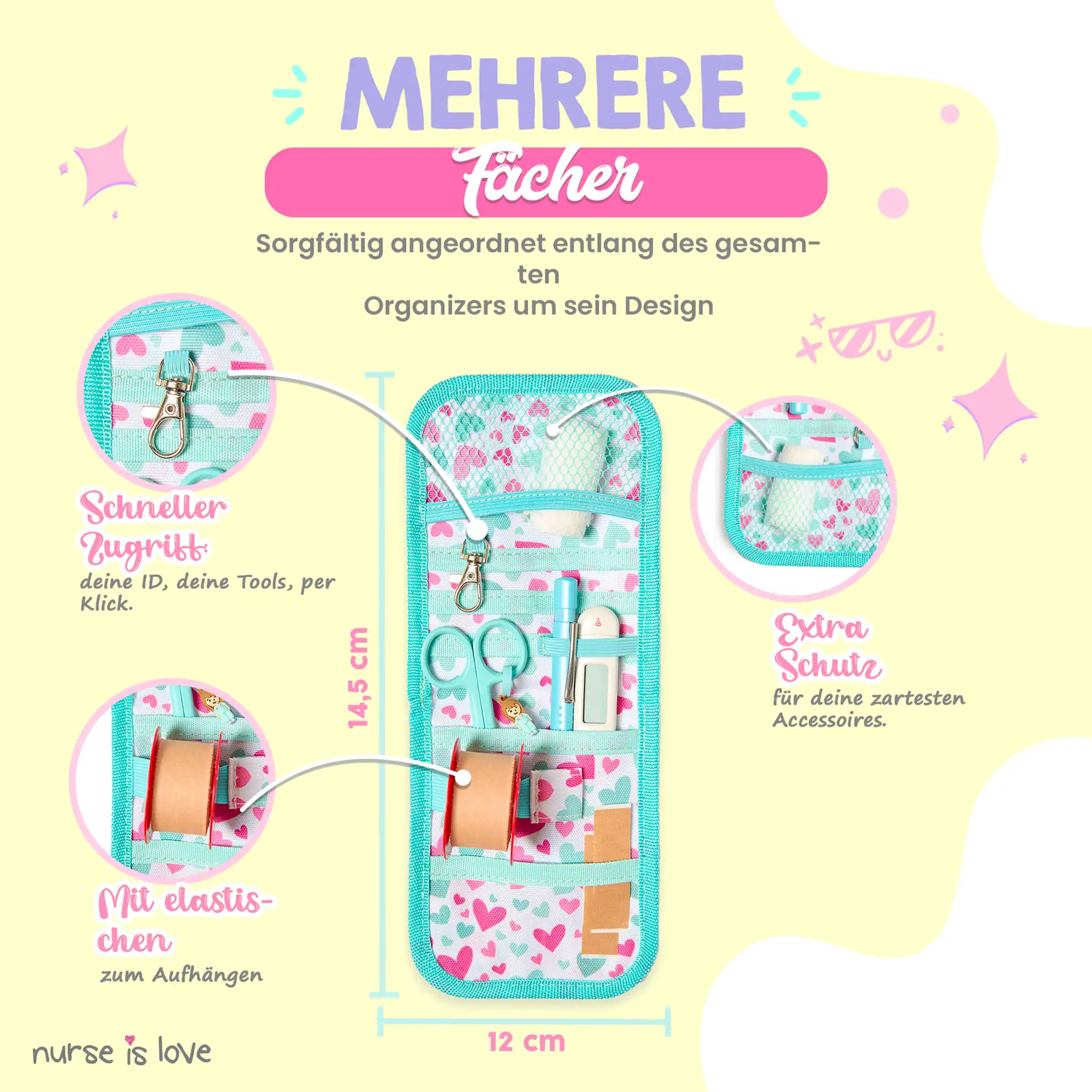 Aqua Herzen Taschenorganizer